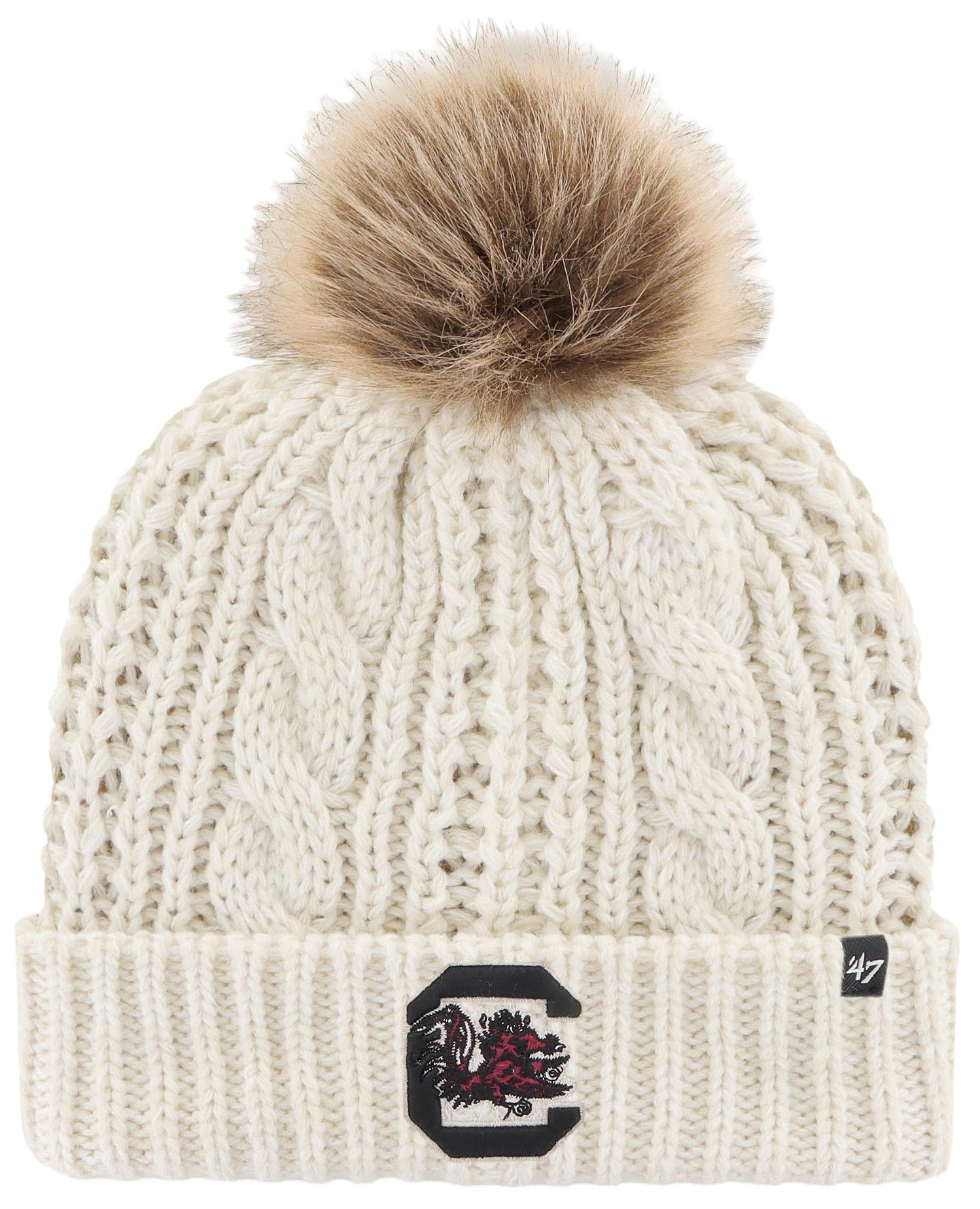 '47 Women's South Carolina Gamecocks White Meeko Cuffed Knit Beanie