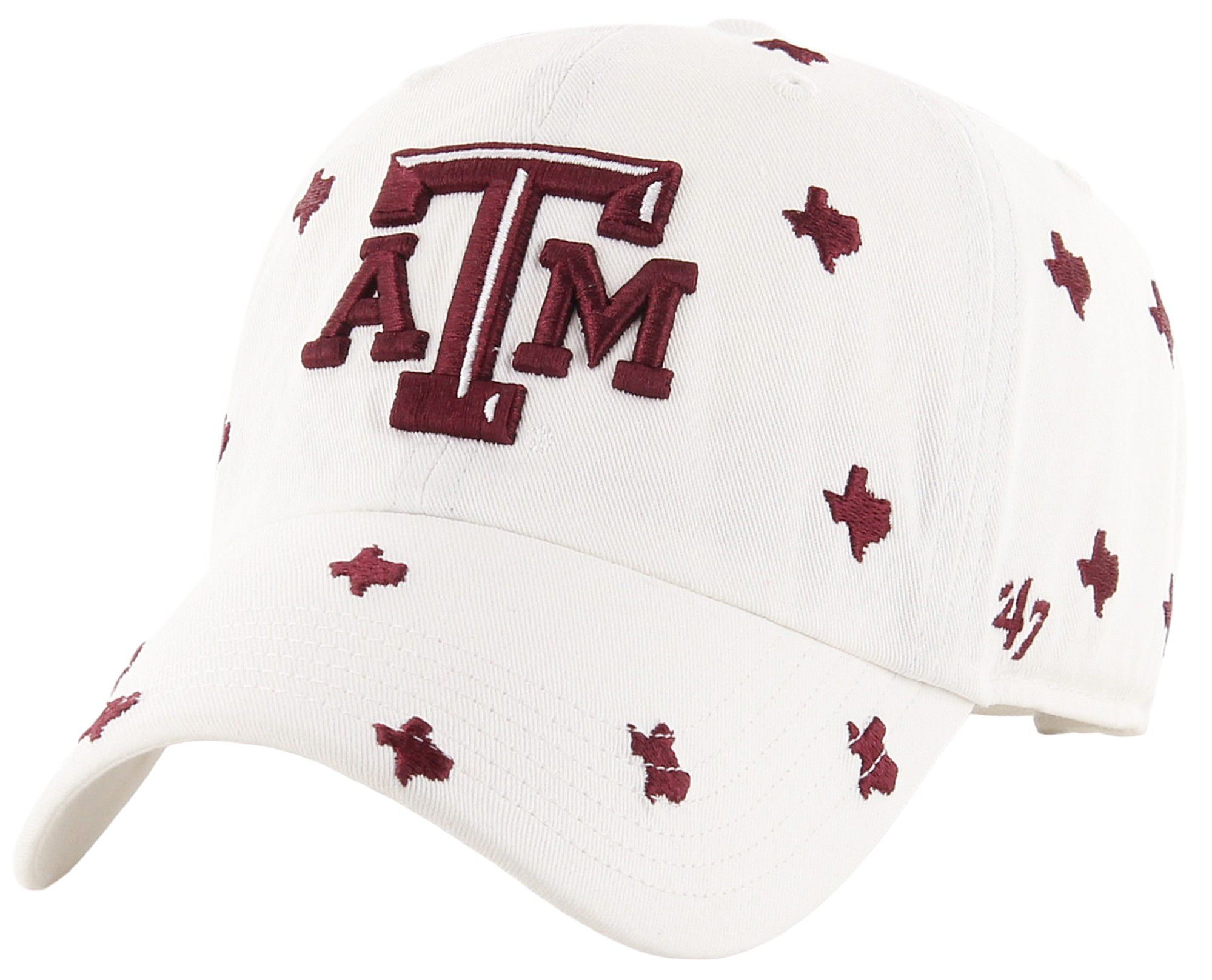 '47 Women's Texas A&amp;M Aggies White Confetti Clean-Up Adjustable Hat