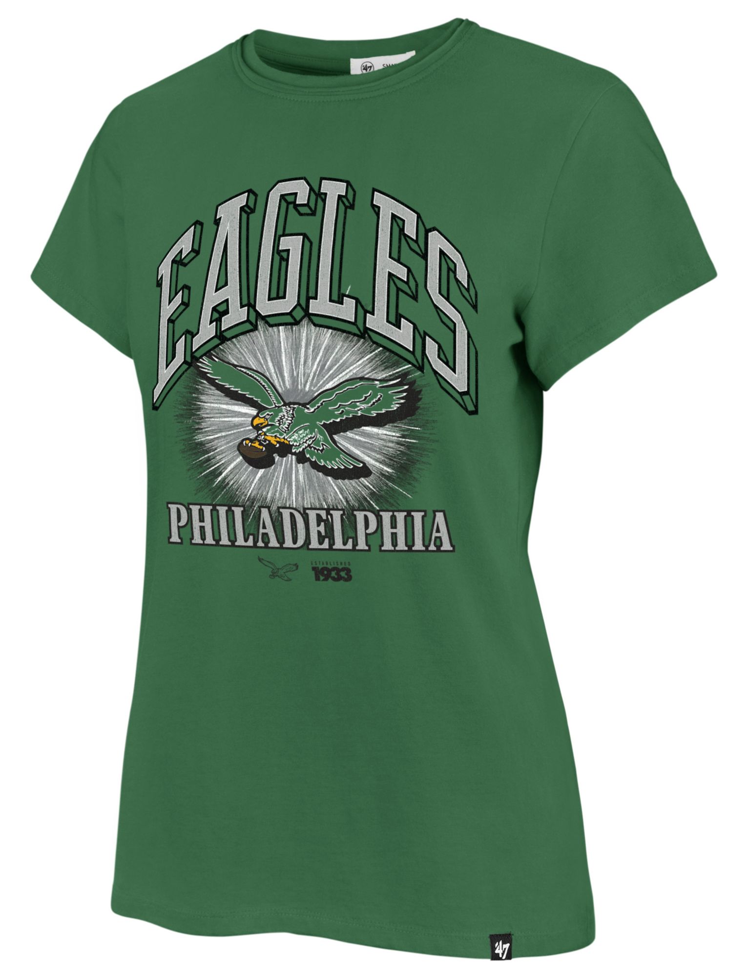 '47 Women's Philadelphia Eagles Sunburst Throwback Green T-Shirt