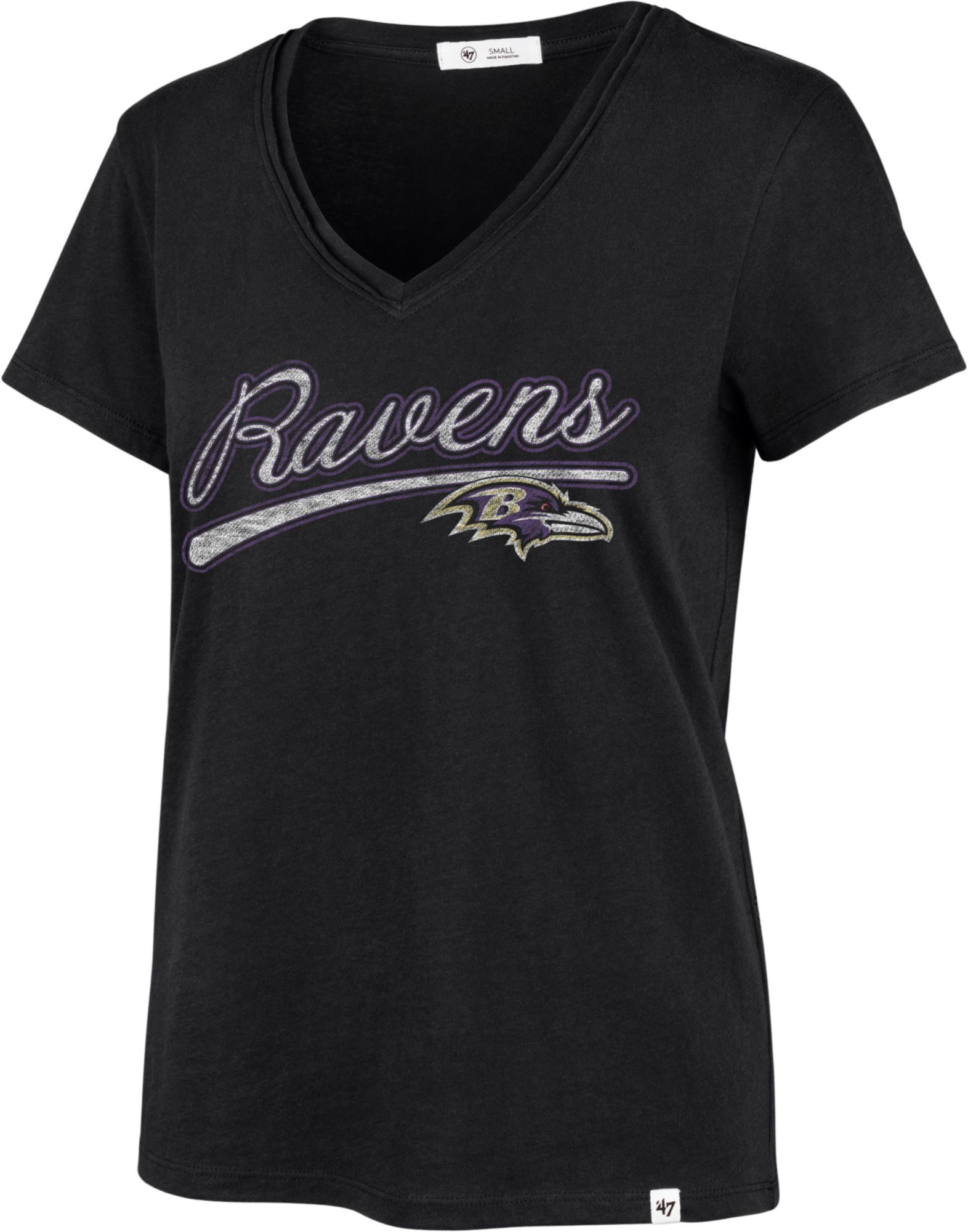 '47 Women's Baltimore Ravens Believer Franklin Black T-Shirt