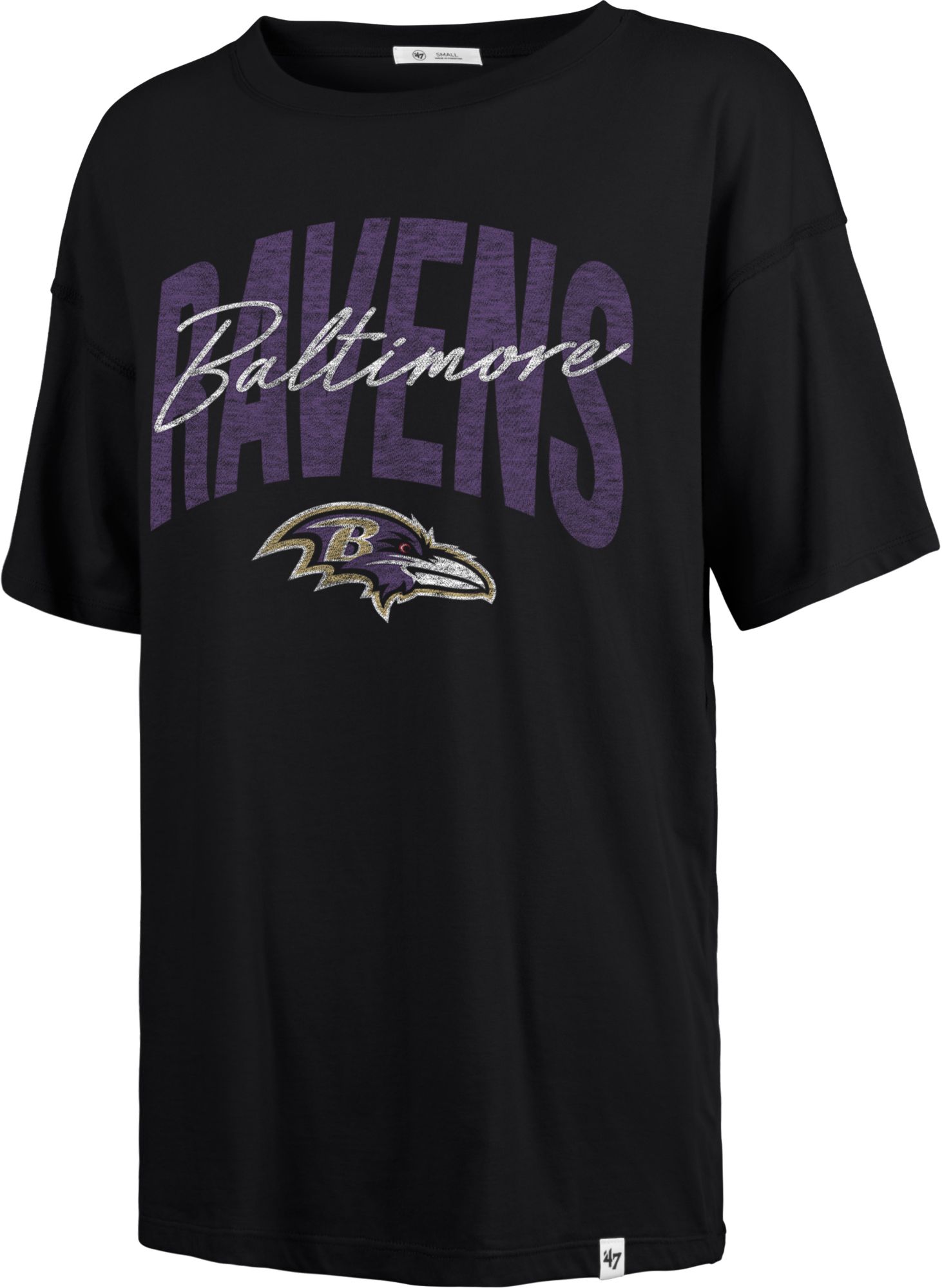 '47 Women's Baltimore Ravens Sadie Relaxed Black T-Shirt