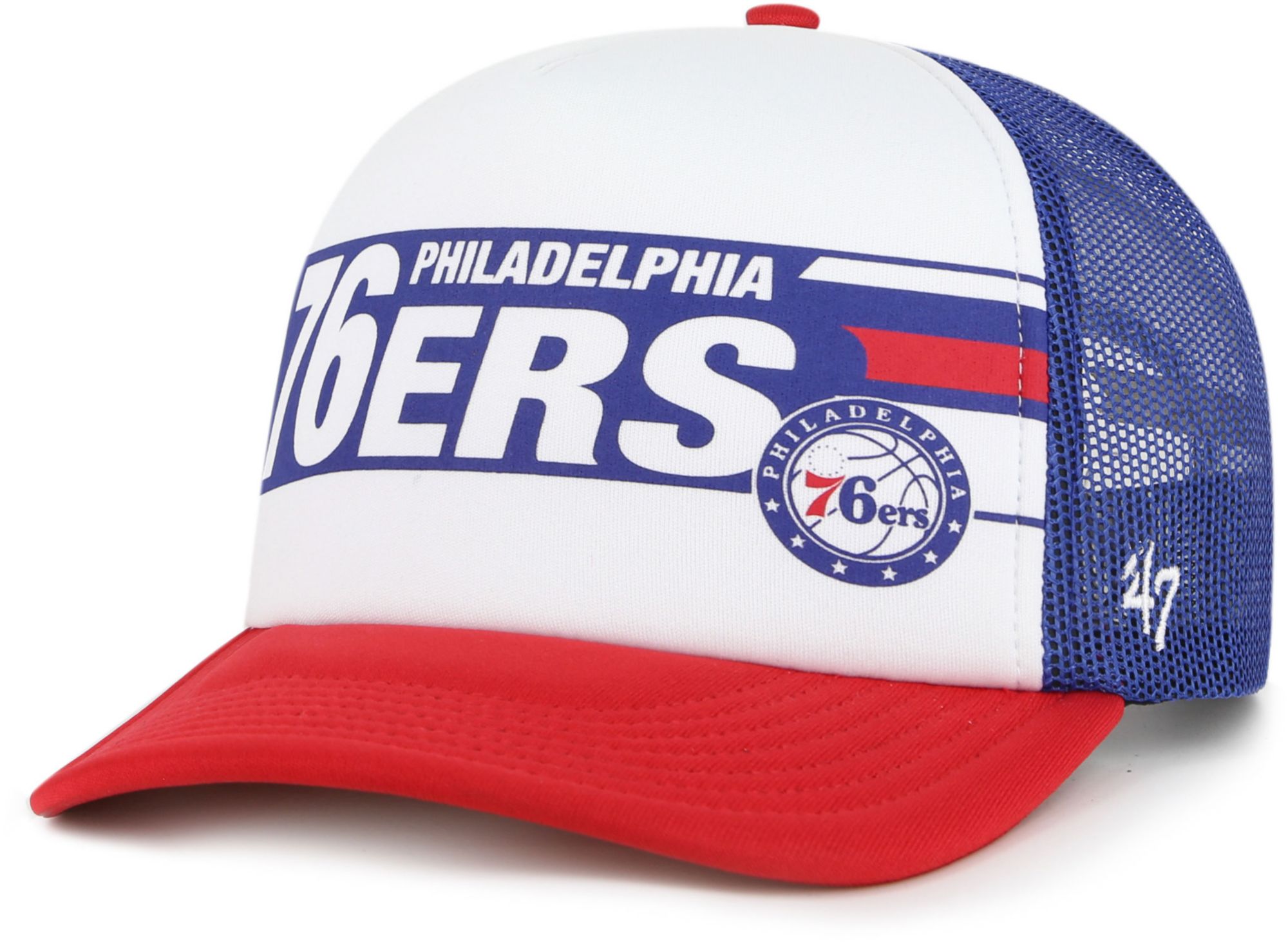 '47 Youth Philadelphia 76ers Stack Line Trucker Adjustable Hat