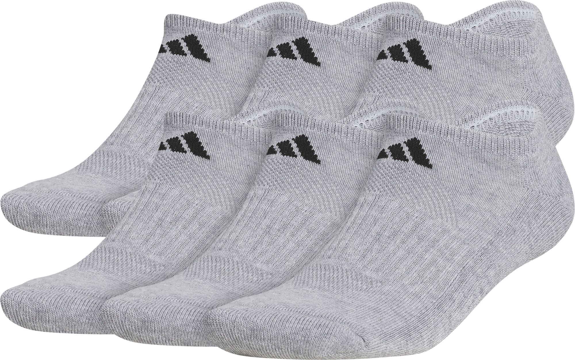 adidas Unisex Performance 6-Pack No Show Socks Light Grey thumbnail
