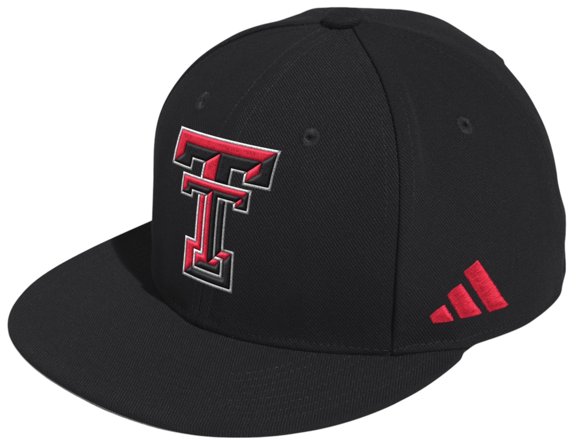 adidas Adult Texas Tech Red Raiders Black Football Fitted Hat