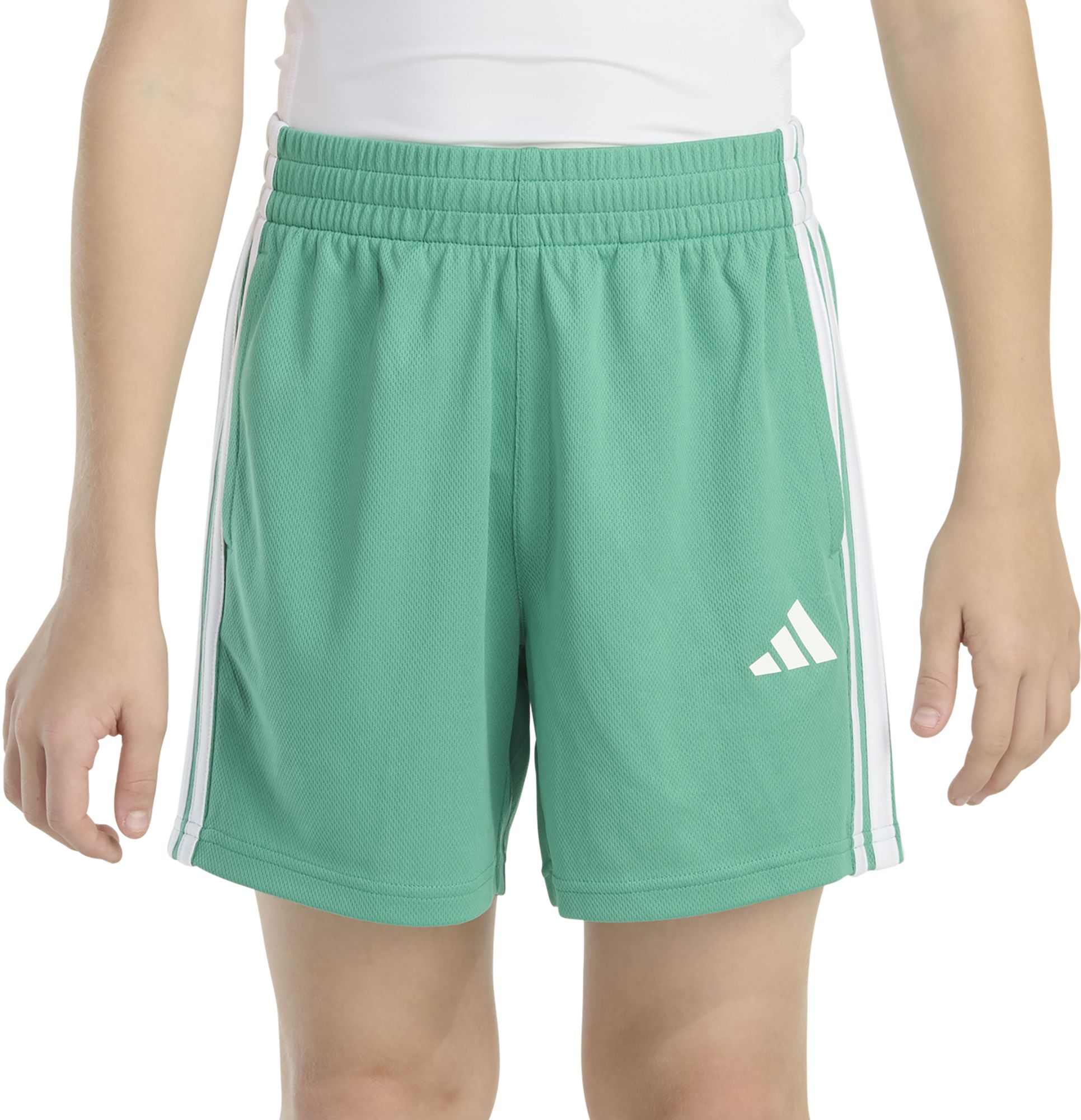 adidas Boys' 3-Stripe Essential Mid-Thigh Shorts