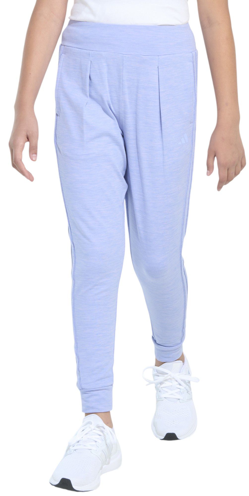 adidas Girls' 3-Stripe Cuffed Mélange Jogger