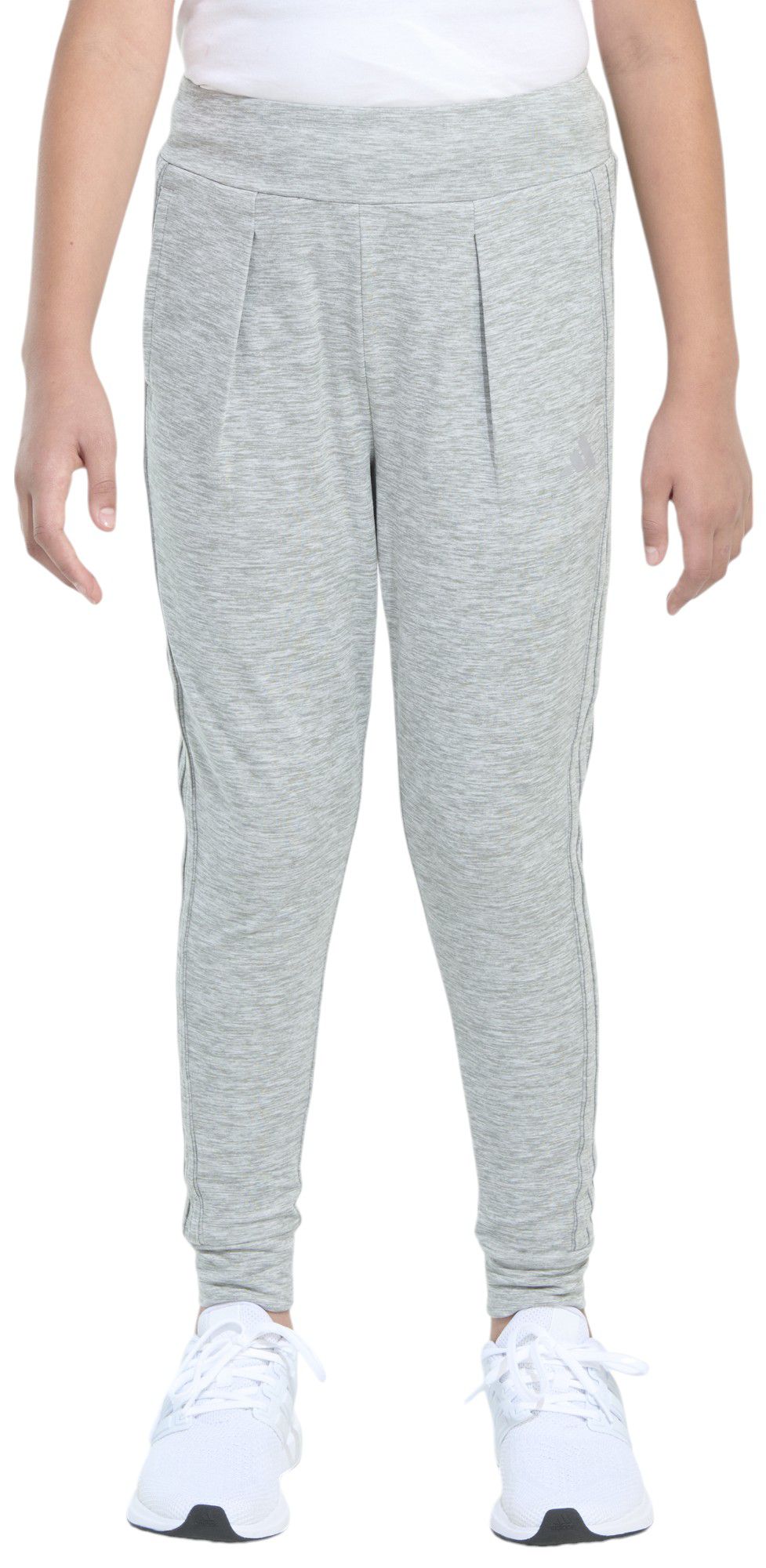 adidas Girls' 3-Stripe Cuffed Mélange Jogger