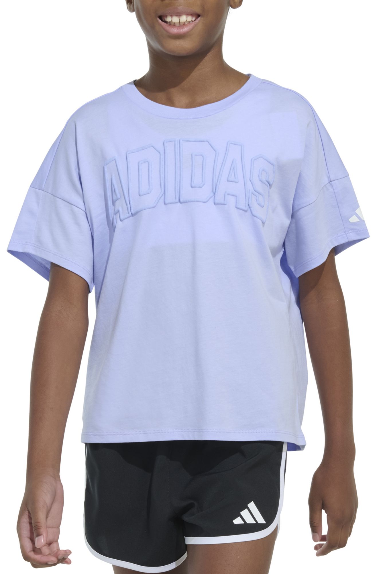 adidas Girls' Drop Shoulder Short Sleeve T-Shirt