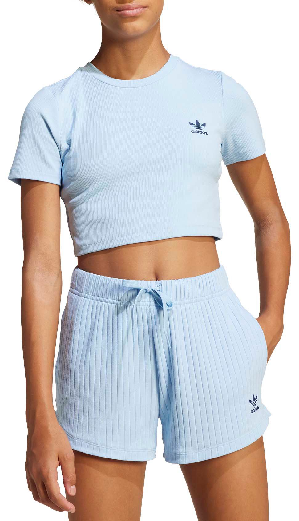 adidas Girls' Ribbed Crop T-Shirt