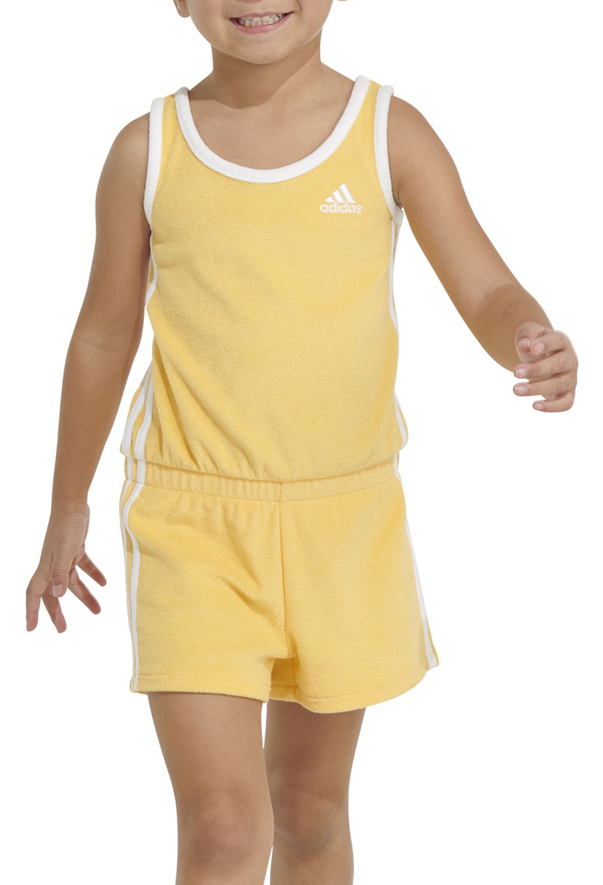 adidas Little Girls' Sleeveless Terry Cloth Romper