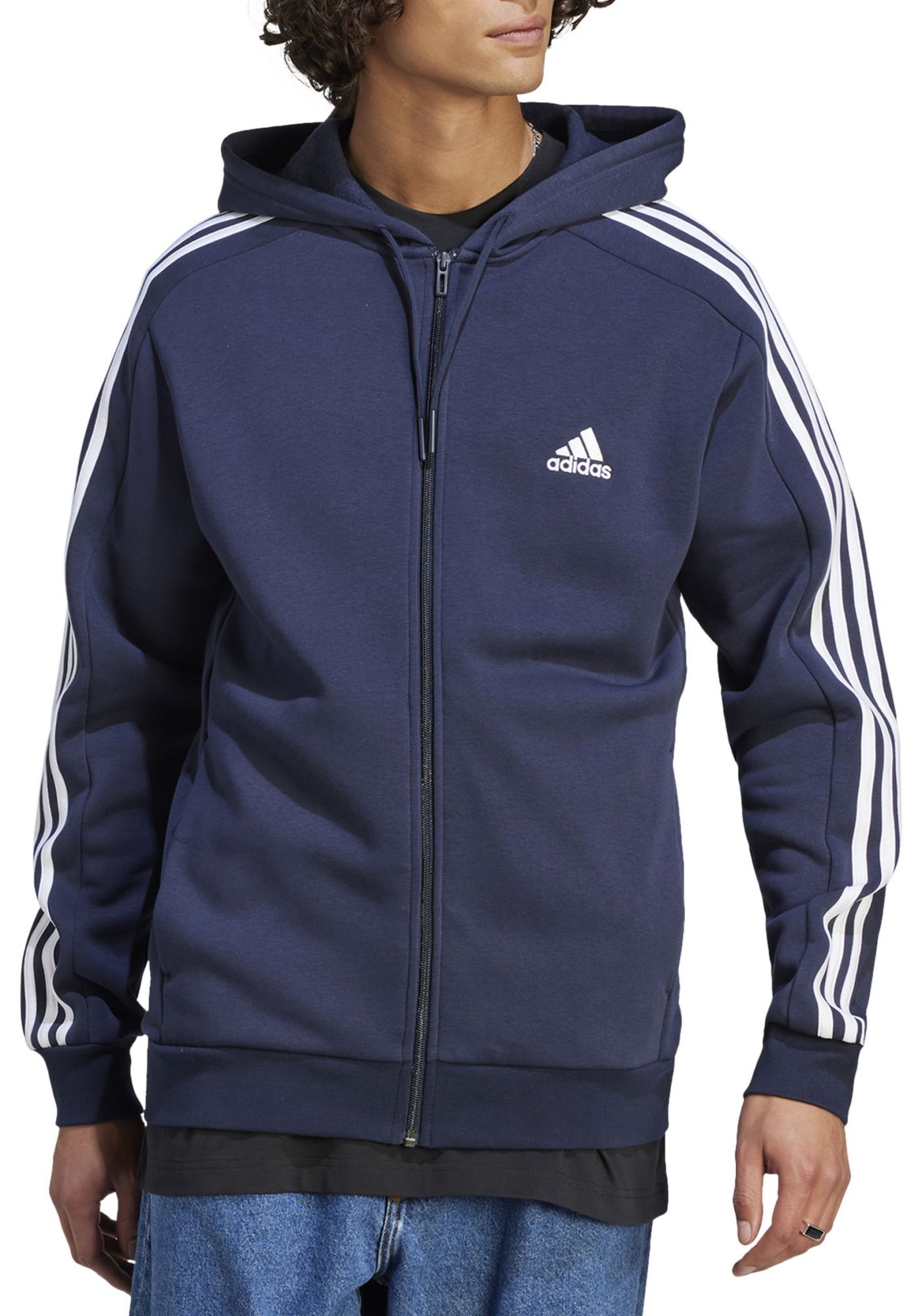 adidas Men's 3-Stripes Full-Zip Hoodie