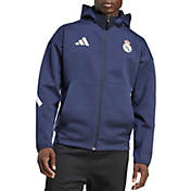 adidas Adult Real Madrid 2024 Lifestyler Grey Full-Zip Track adidas Adult Real Madrid 2024 Lifestyler Grey Full-Zip Track