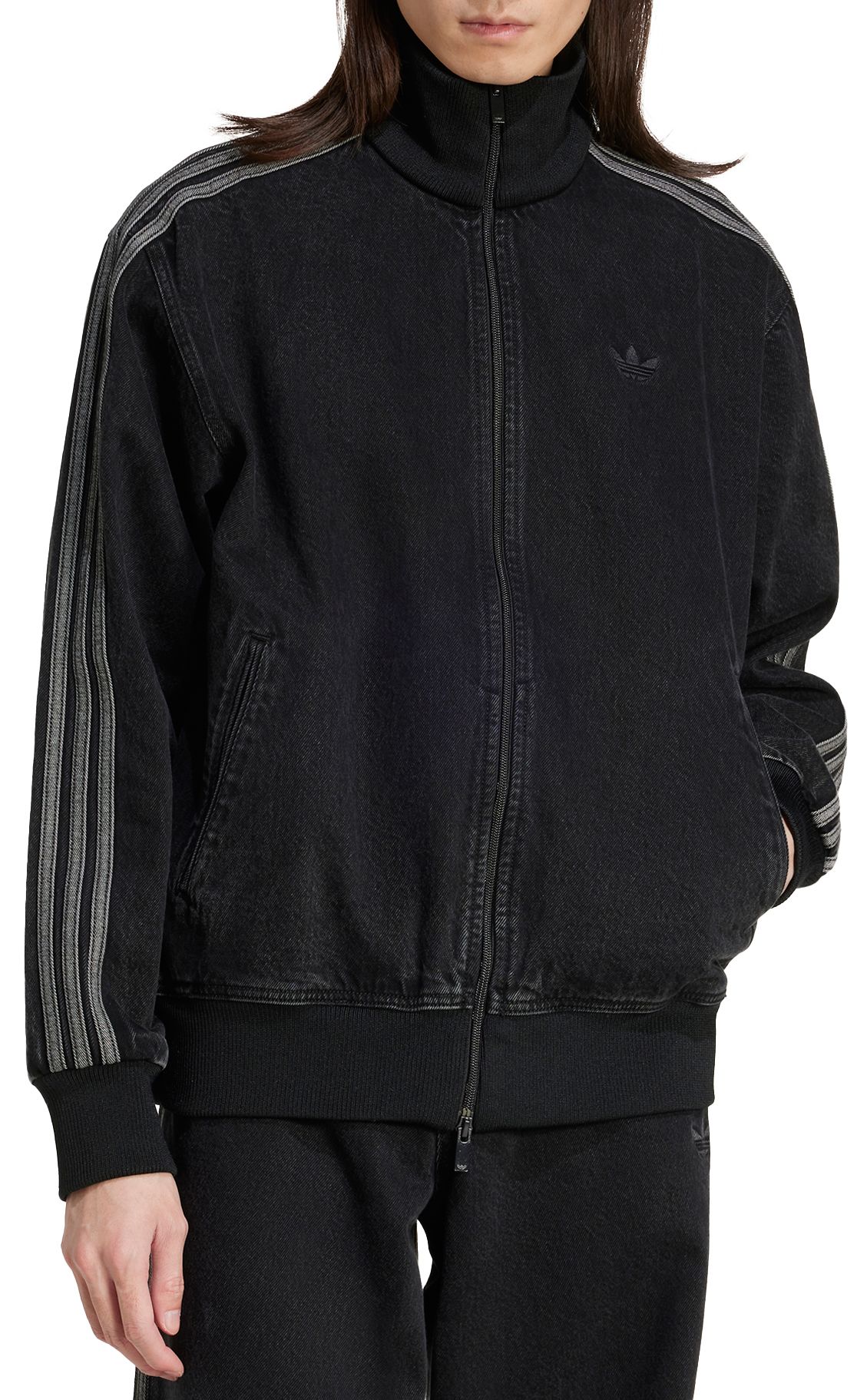 adidas Men's Trefoil Denim Firebird Jacket