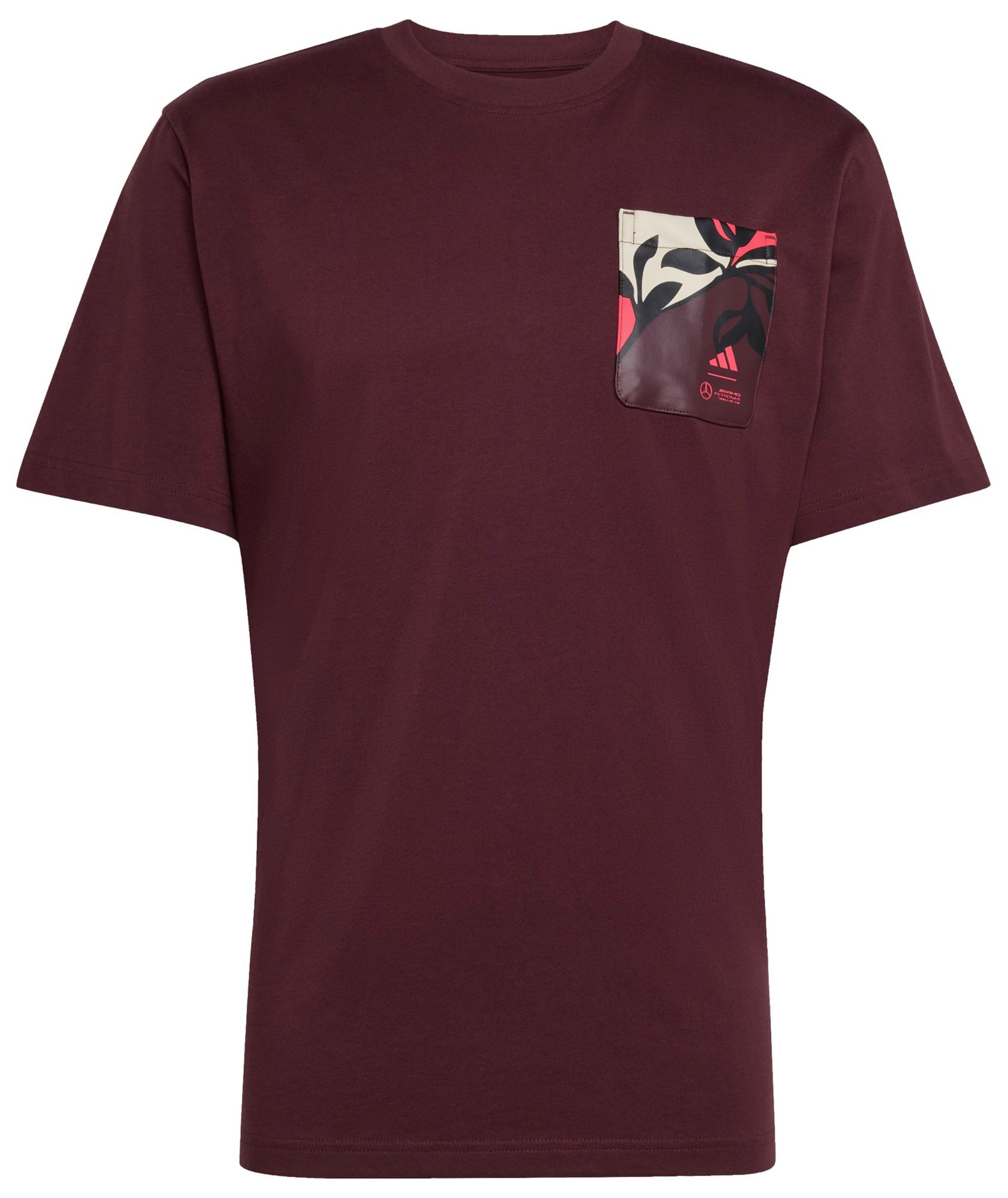 adidas Men's Mercedes F1 Racing Maroon T-Shirt