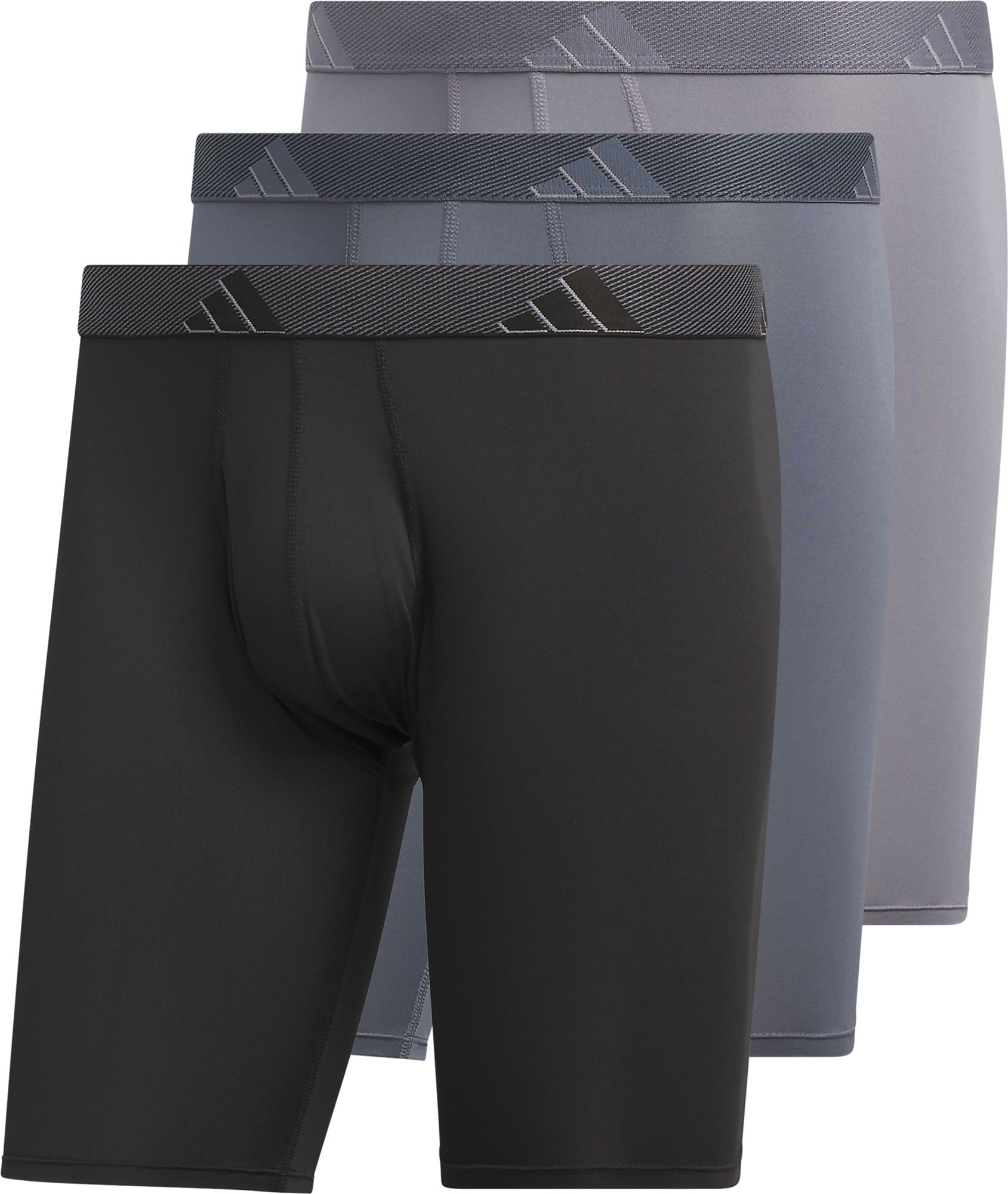 adidas Men's Microfiber Long Boxer Briefs – 3 Pack