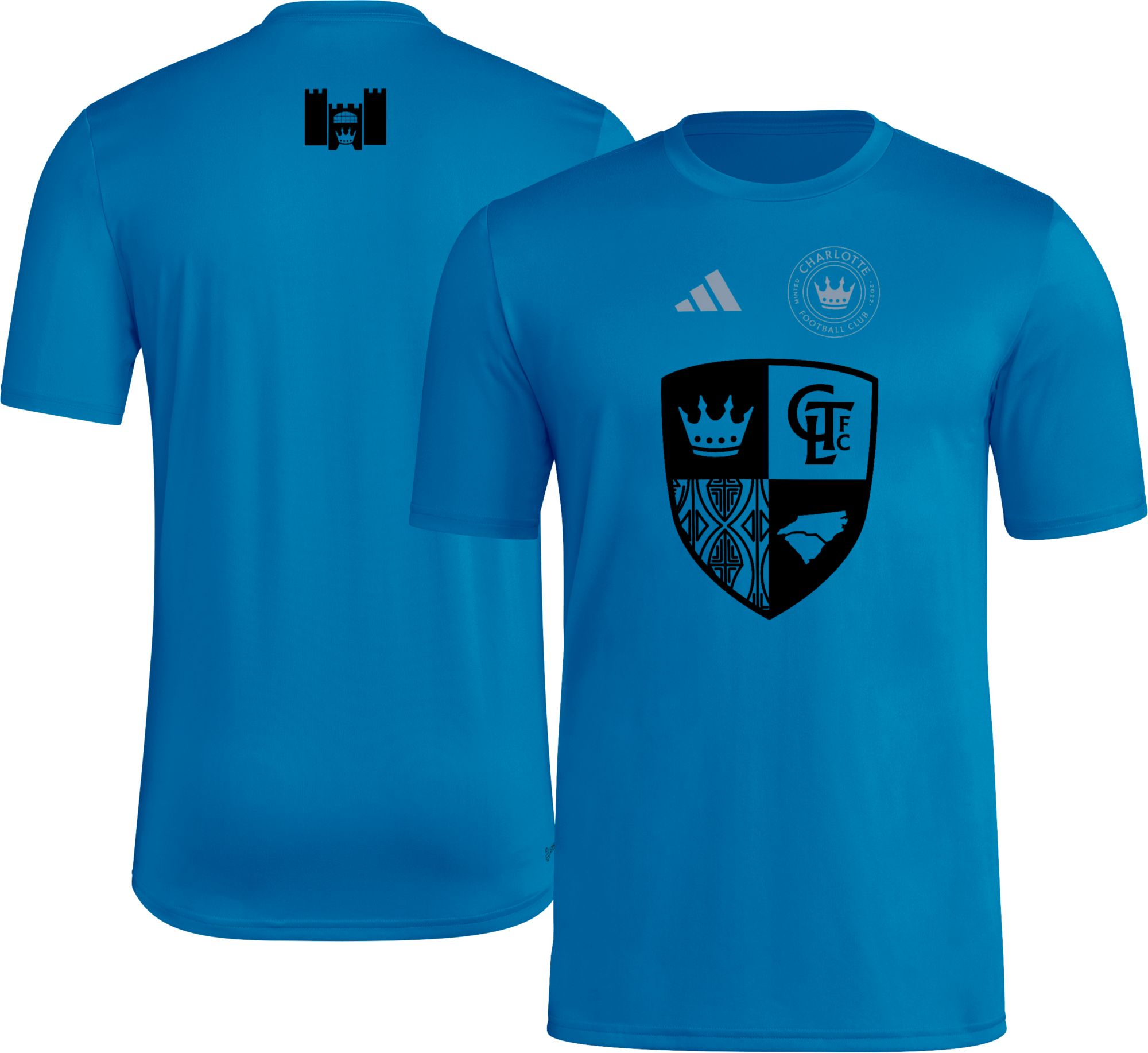 adidas Adult Charlotte FC 2025 Blue Jersey Hook Away T-Shirt