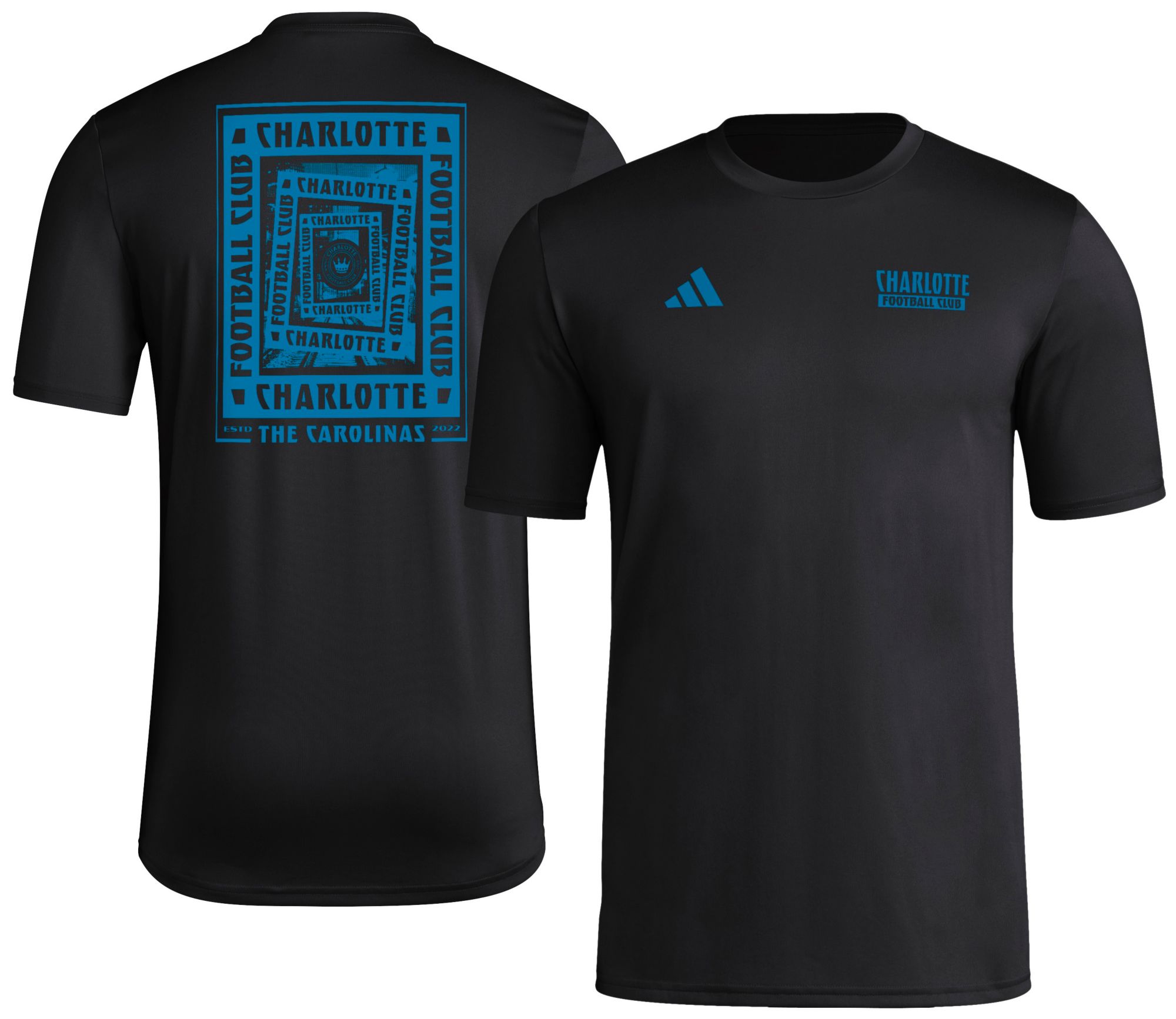 adidas Men's Charlotte FC 2025 Black Local Warp T-Shirt