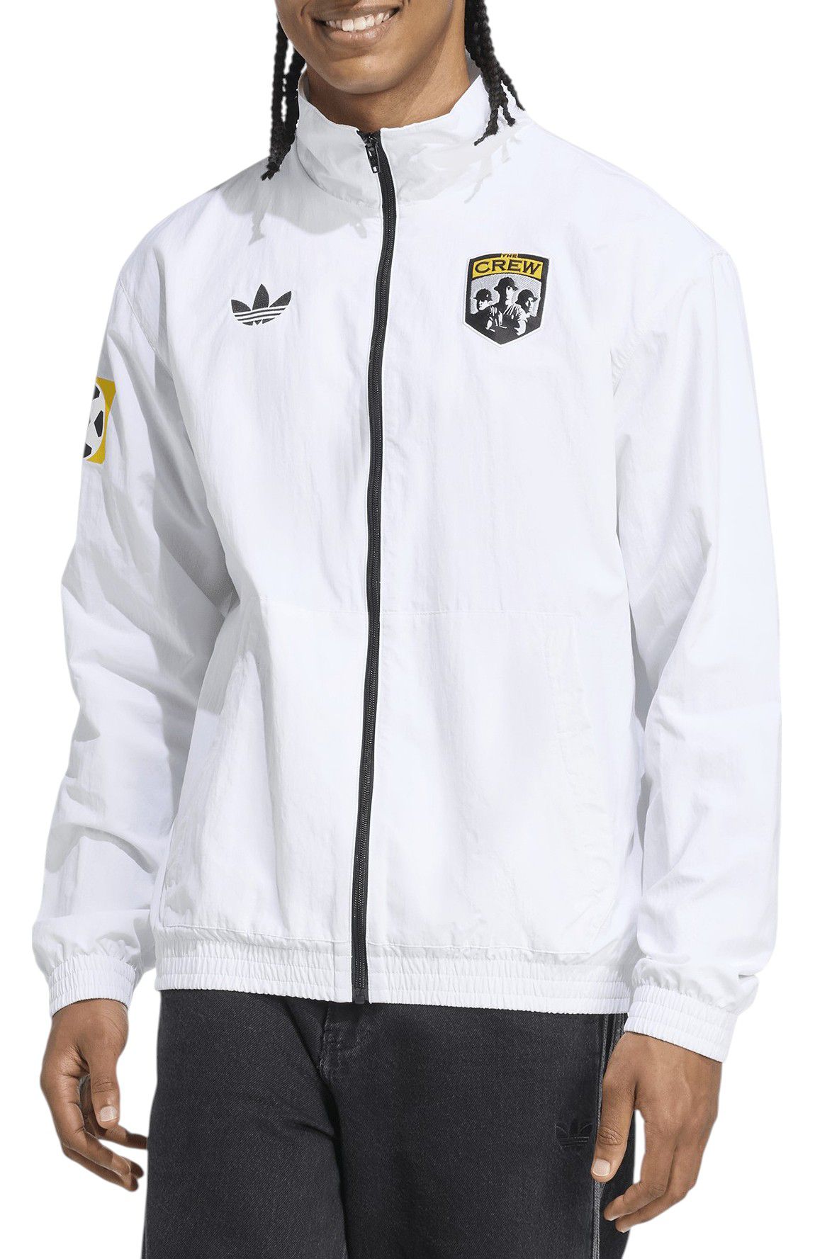 adidas Adult Columbus Crew 2025 White Prematch Jacket