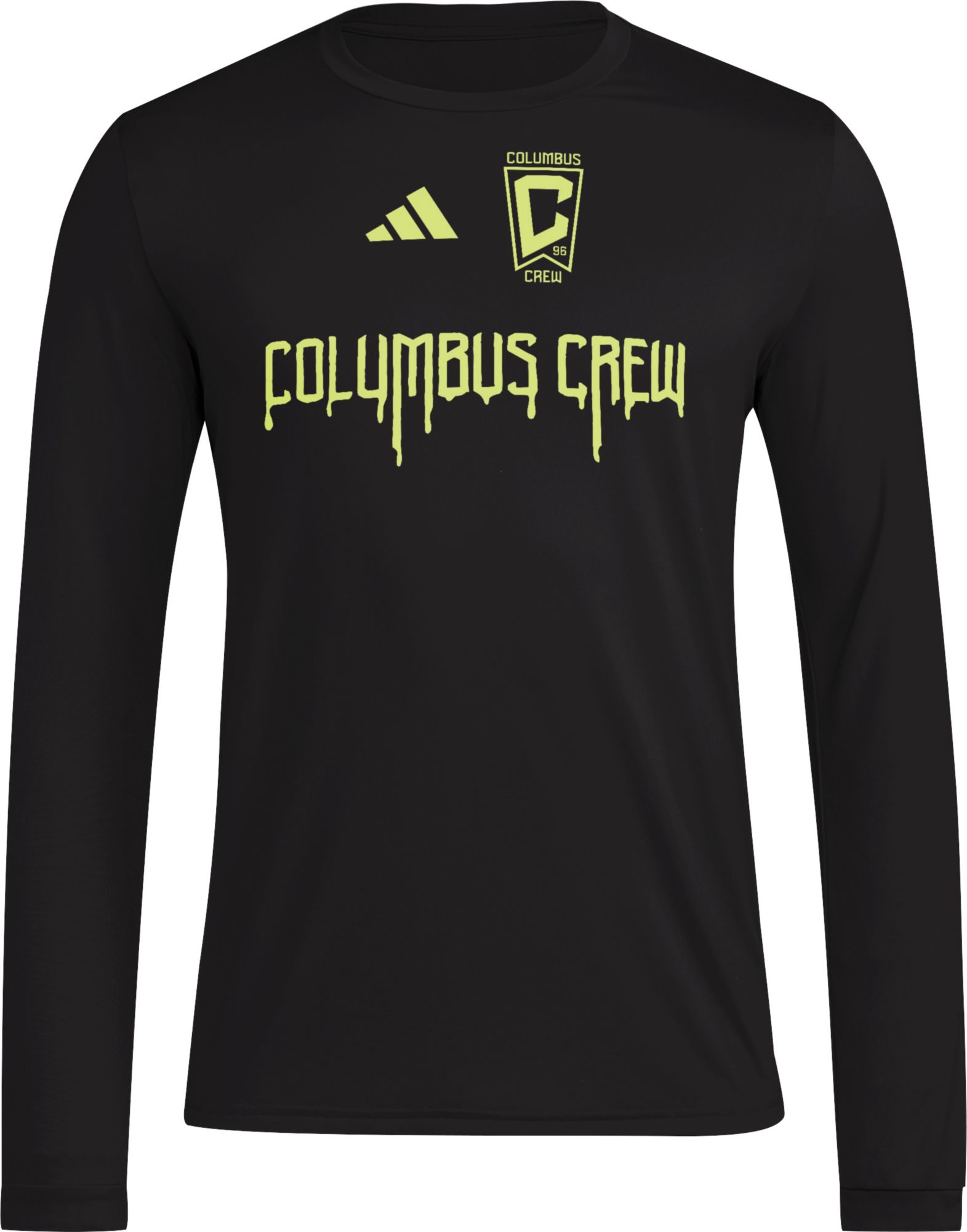 adidas Men's Columbus Crew SC 25 Black Away Authentic Long Sleeve T-Shirt