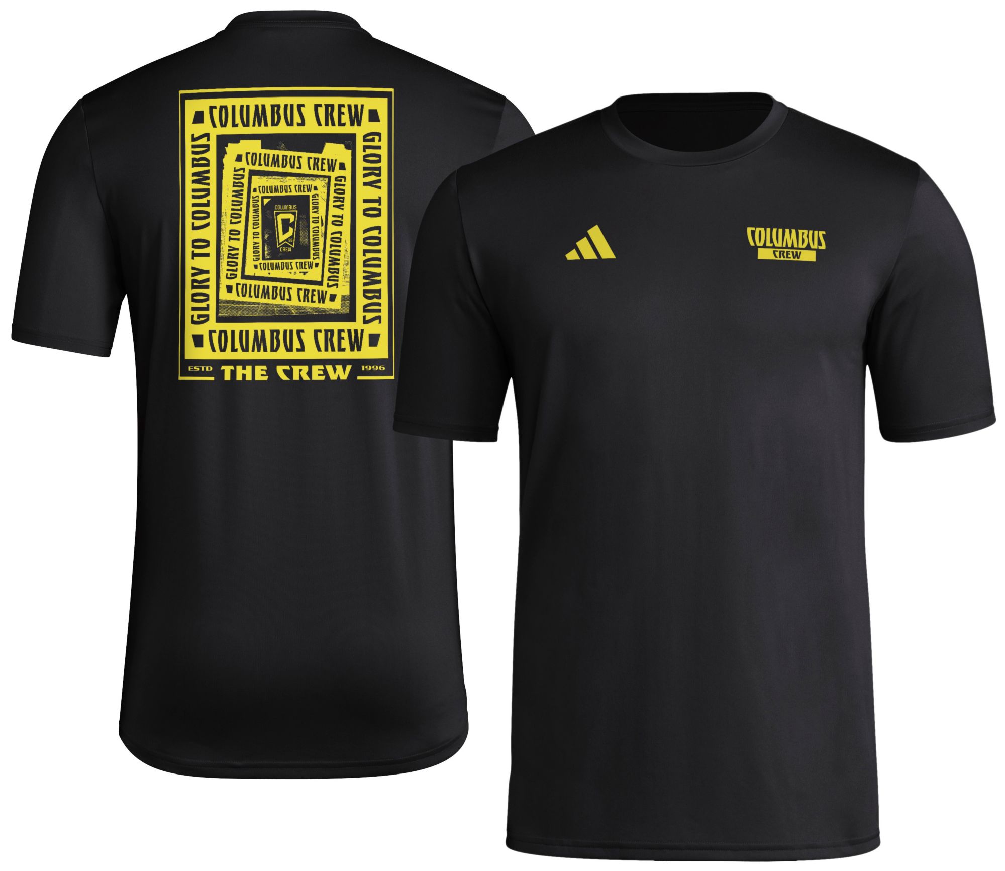 adidas Men's Columbus Crew 2025 Black Local Warp T-Shirt