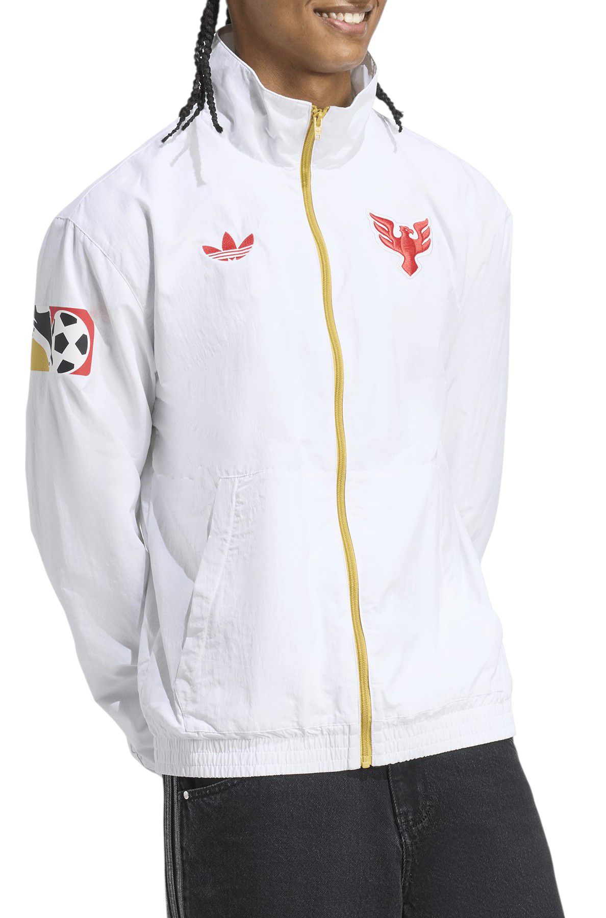 adidas Adult D.C. United 2025 White Prematch Jacket
