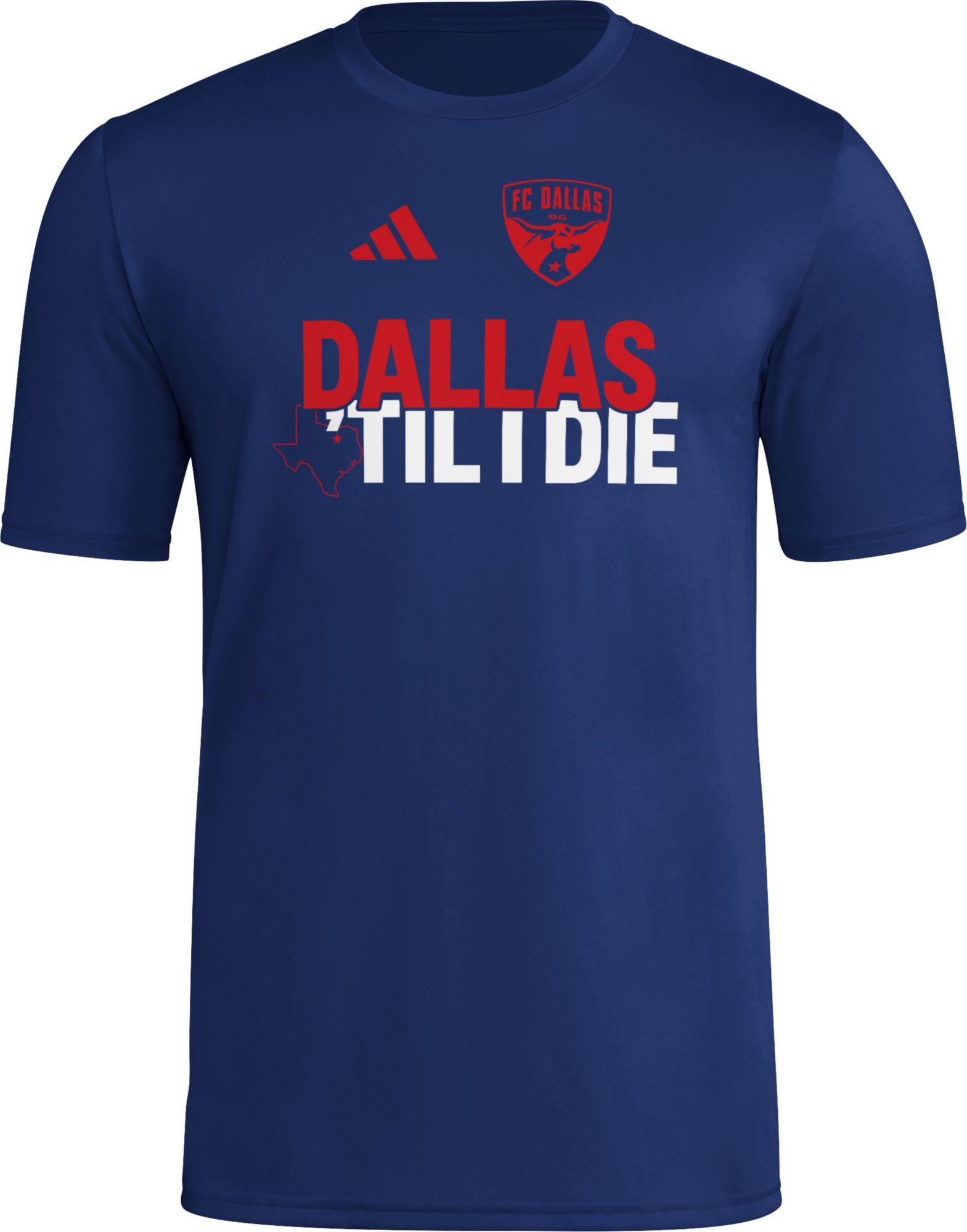 adidas Adult FC Dallas 2025 Blue Jersey Hook Away T-Shirt