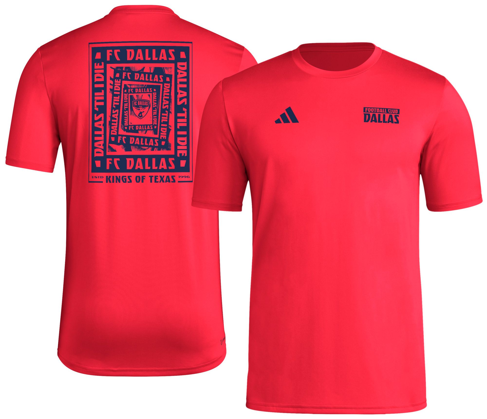 adidas Men's FC Dallas 2025 Red Local Warp T-Shirt