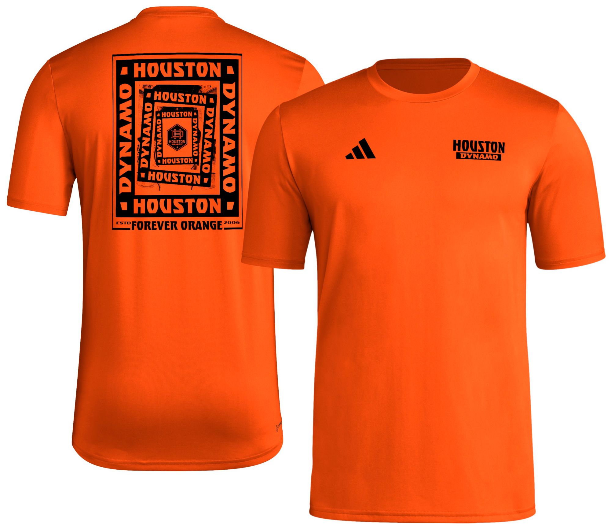 adidas Men's Houston Dynamo 2025 Orange Local Warp T-Shirt