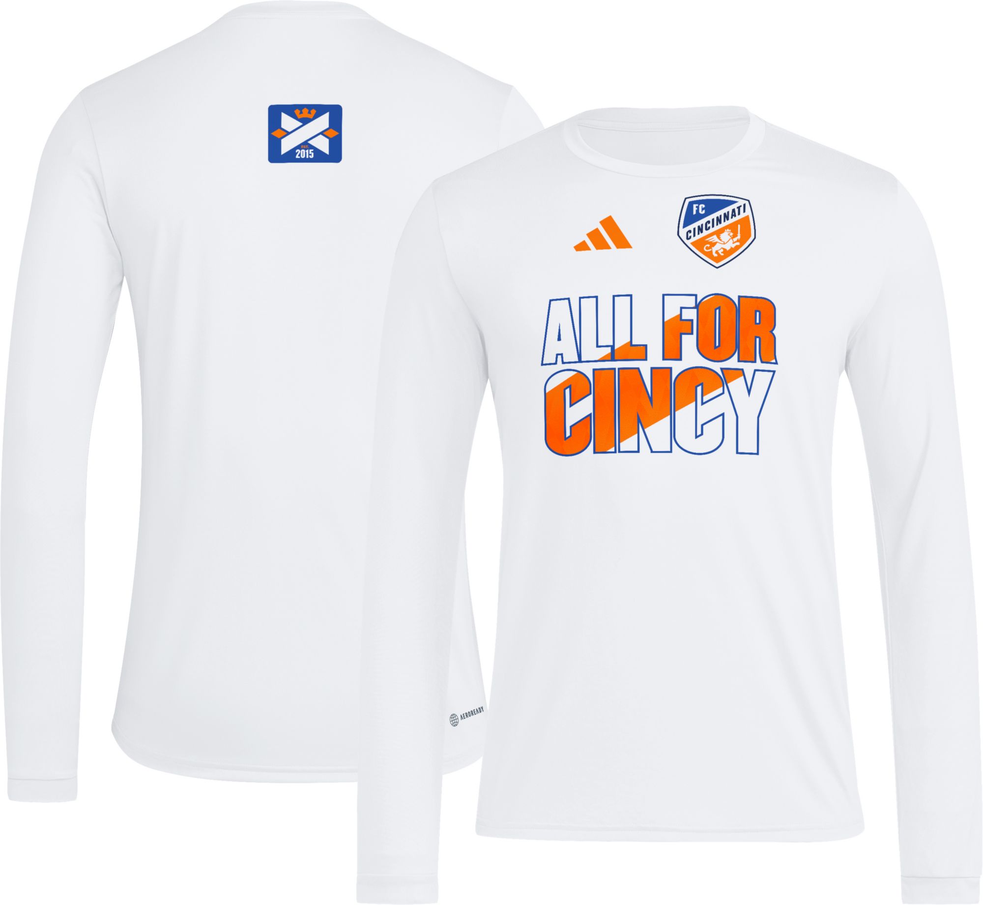 adidas Adult FC Cincinnati 2025 White Jersey Hook Home Long Sleeve T-Shirt