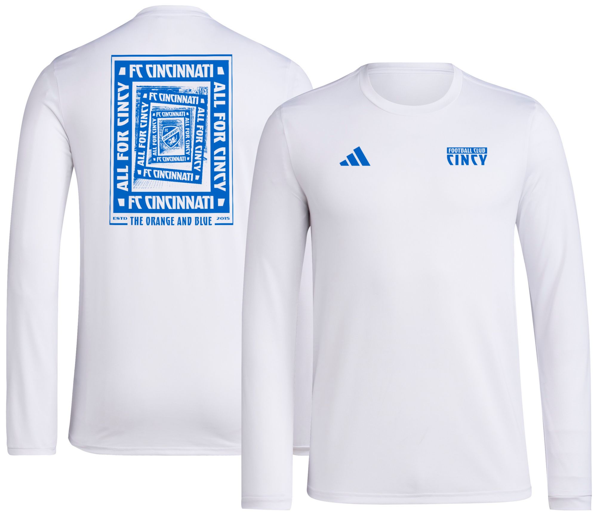 adidas Men's FC Cincinnati 2025 White Local Warp Long Sleeve T-Shirt