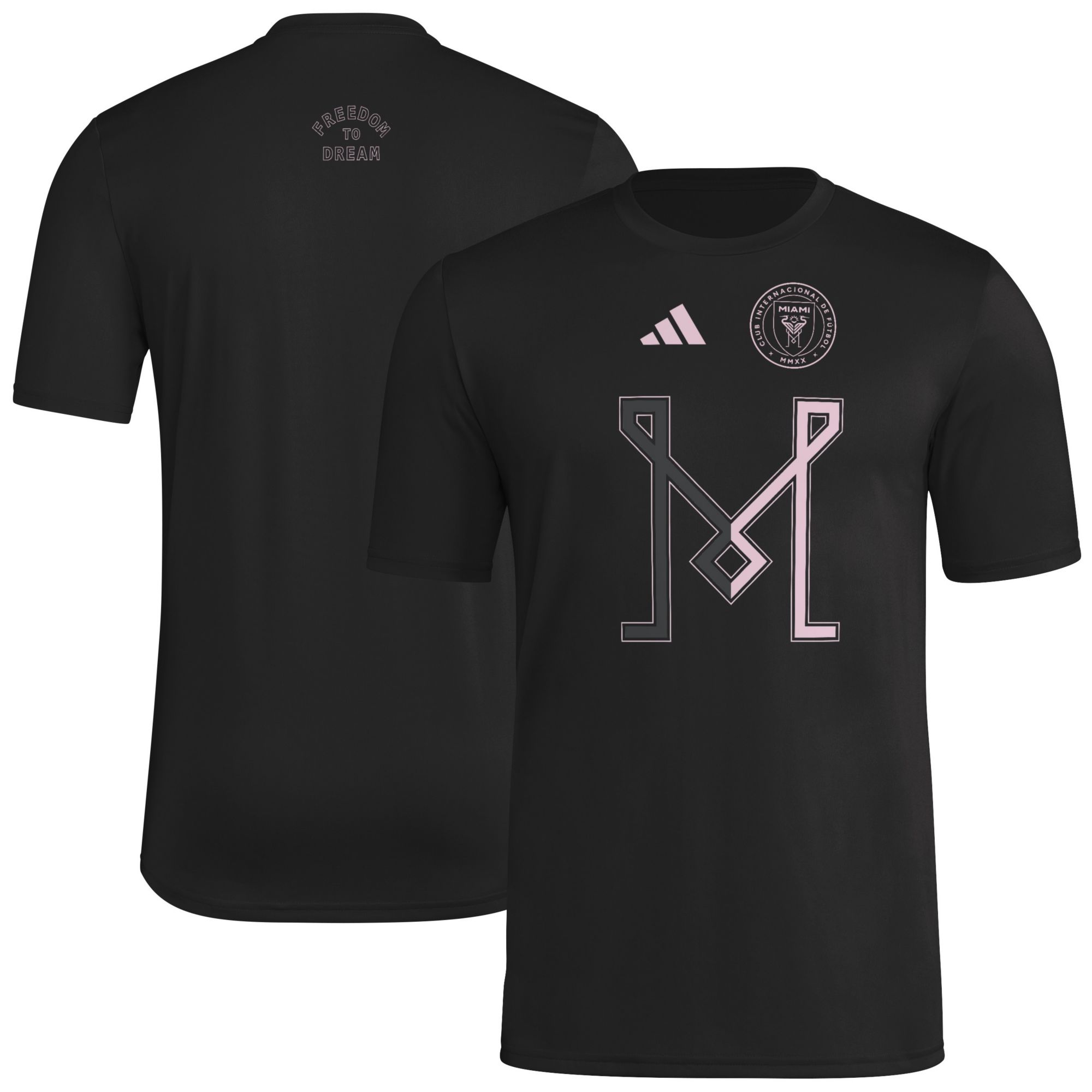 adidas Adult Inter Miami CF 2025 Black Jersey Hook Home T-Shirt