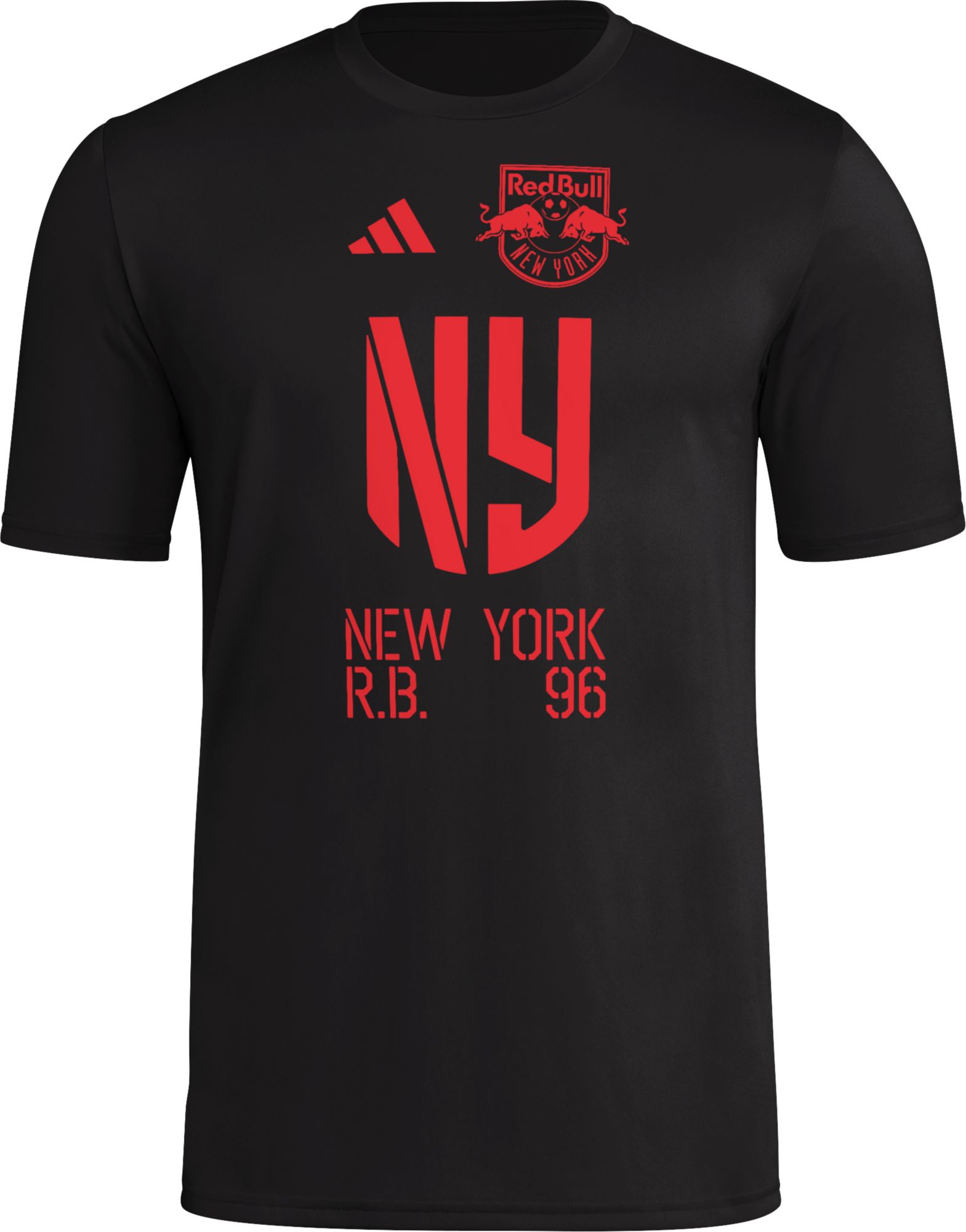 adidas Adult New York Red Bulls 2025 Black Jersey Hook Away T-Shirt