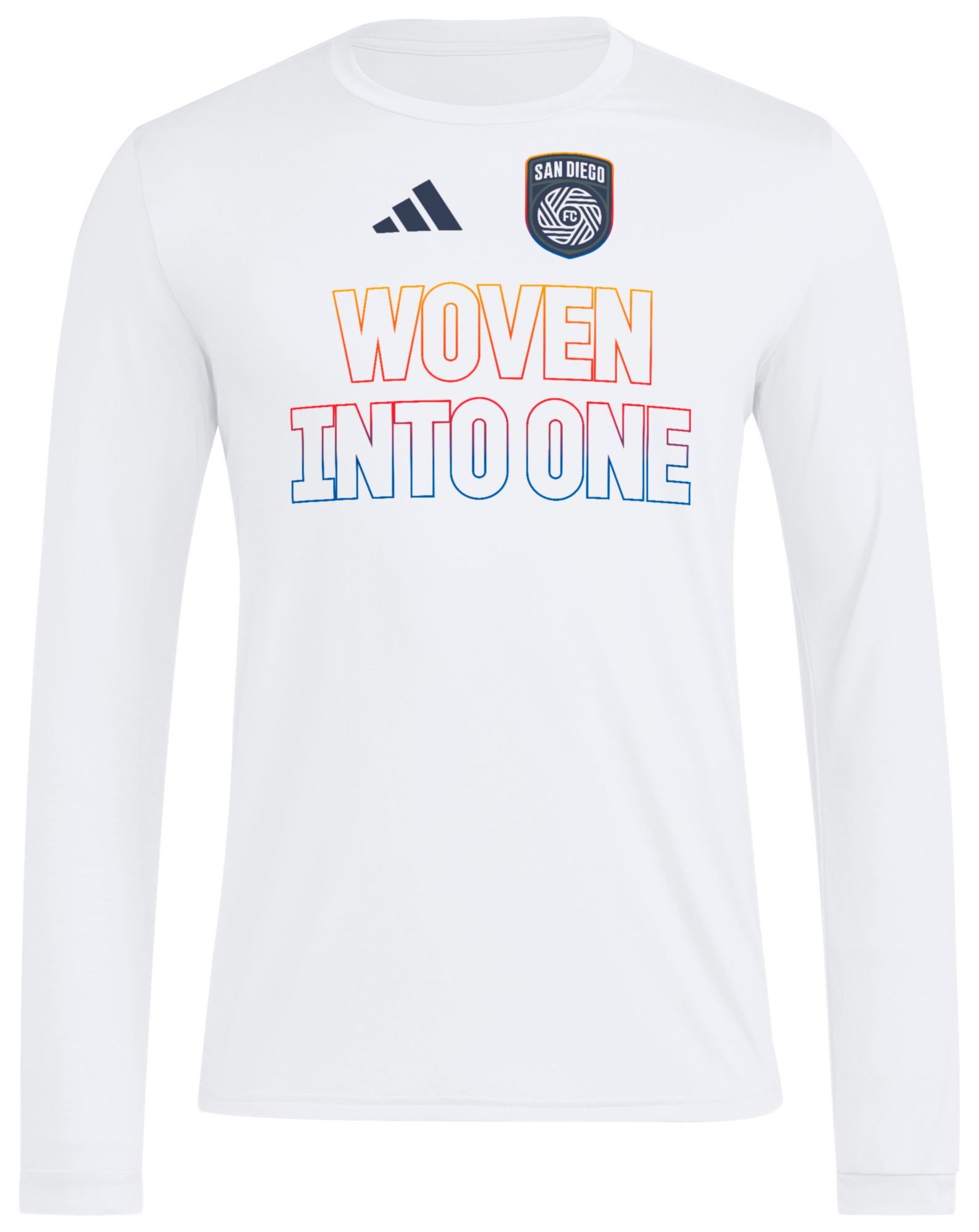 adidas Adult San Diego FC 2025 White Jersey Hook Home Long Sleeve T-Shirt