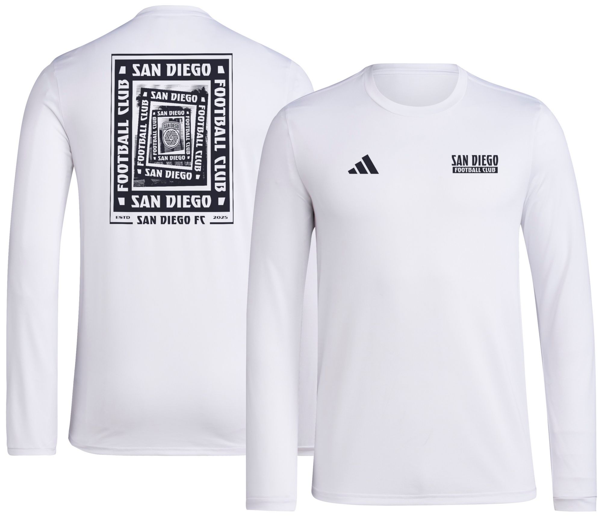 adidas Men's San Diego FC 2025 White Local Warp Long Sleeve T-Shirt