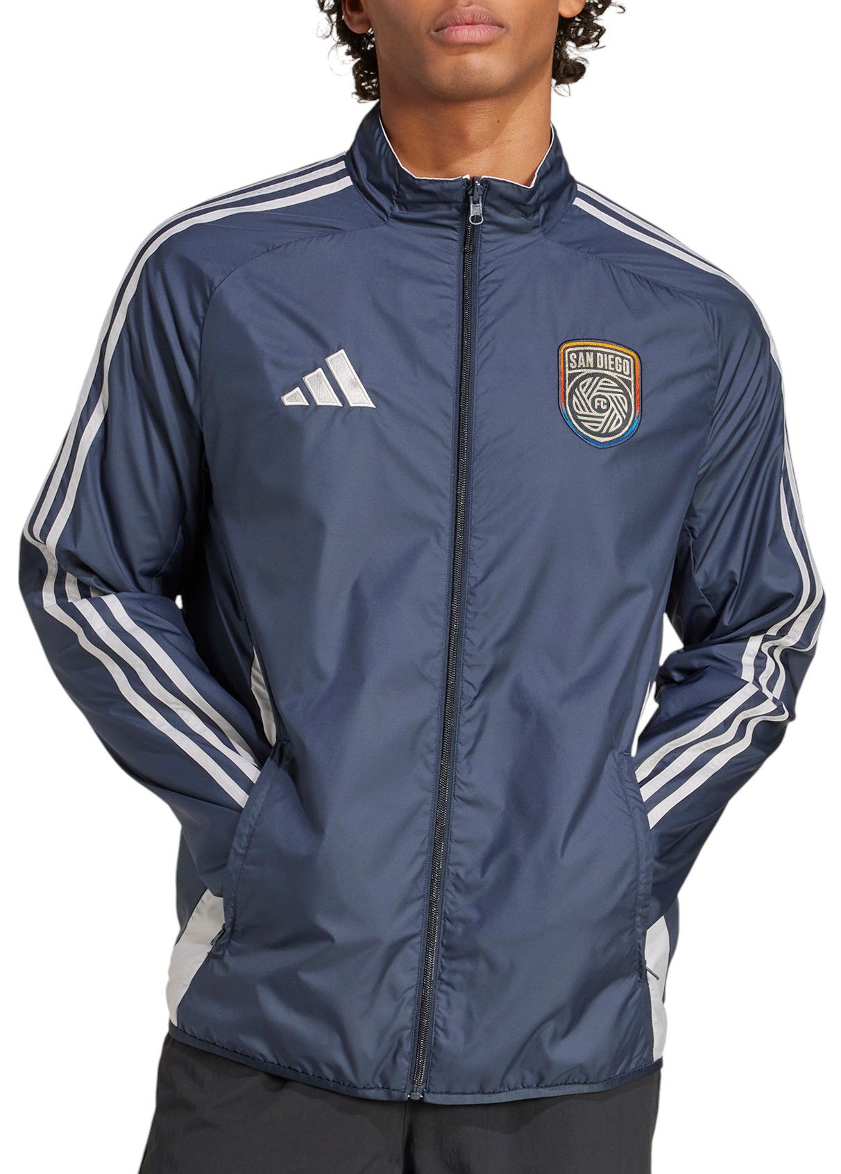 adidas Adult San Diego FC 2025 Navy Anthem Reversible Jacket