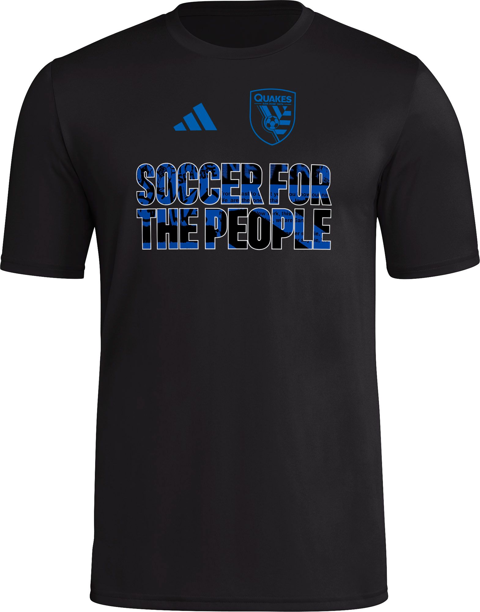 adidas Adult San Jose Earthquakes 2025 Black Jersey Hook Home T-Shirt