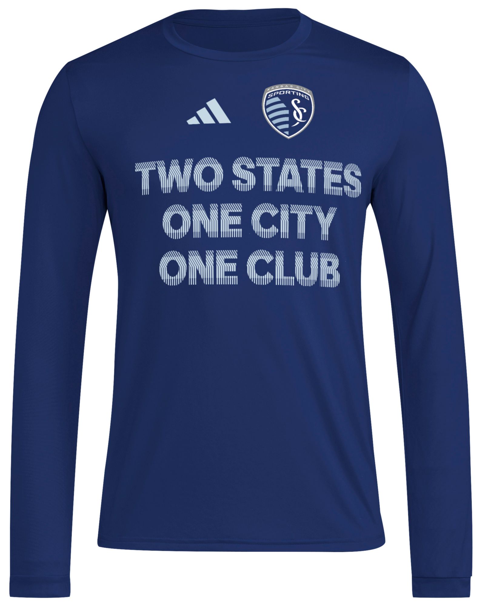 adidas Adult Sporting Kansas City 2025 Blue Jersey Hook Home Long Sleeve T-Shirt