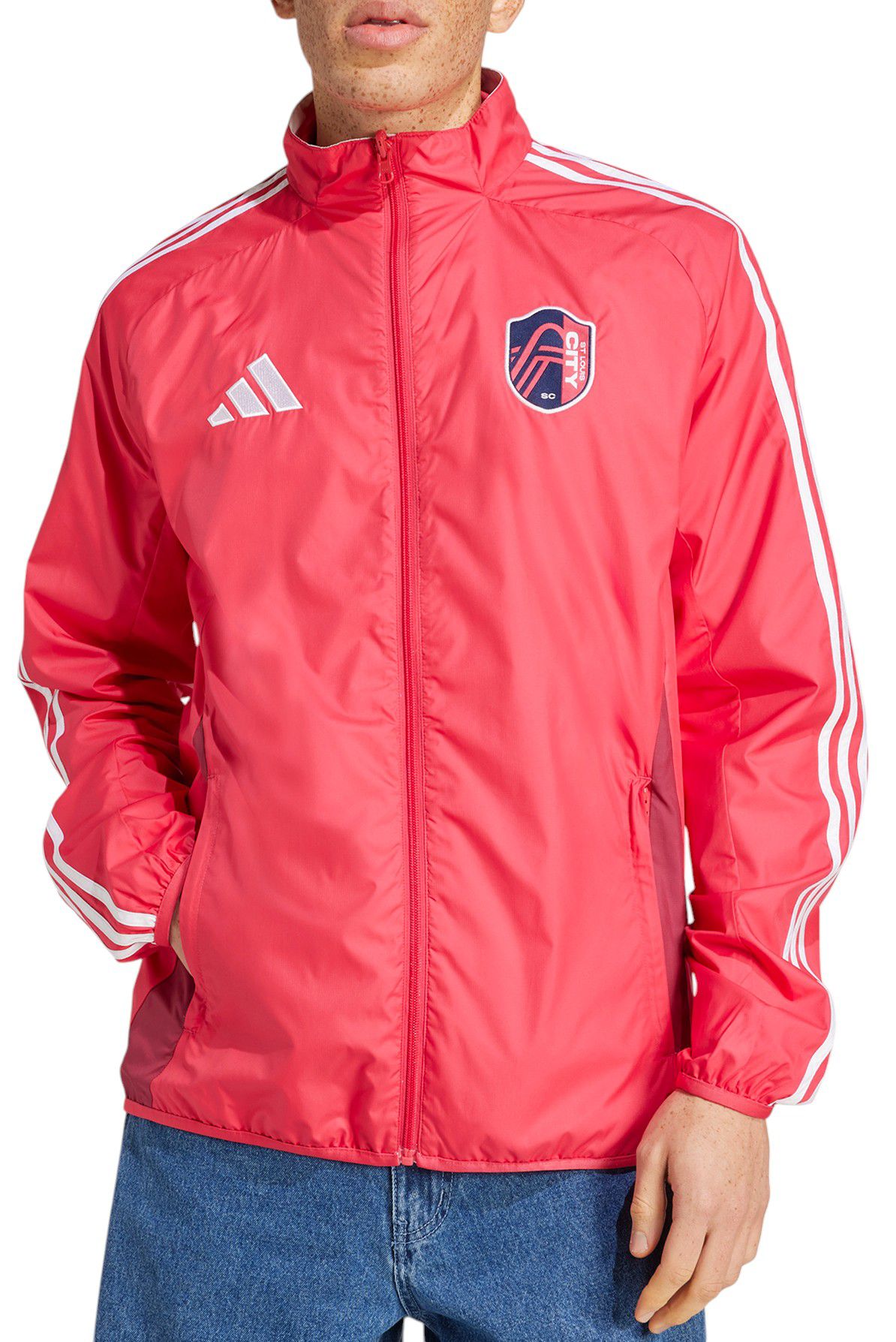 adidas Adult St. Louis City SC 2025 Pink Anthem Reversible Jacket