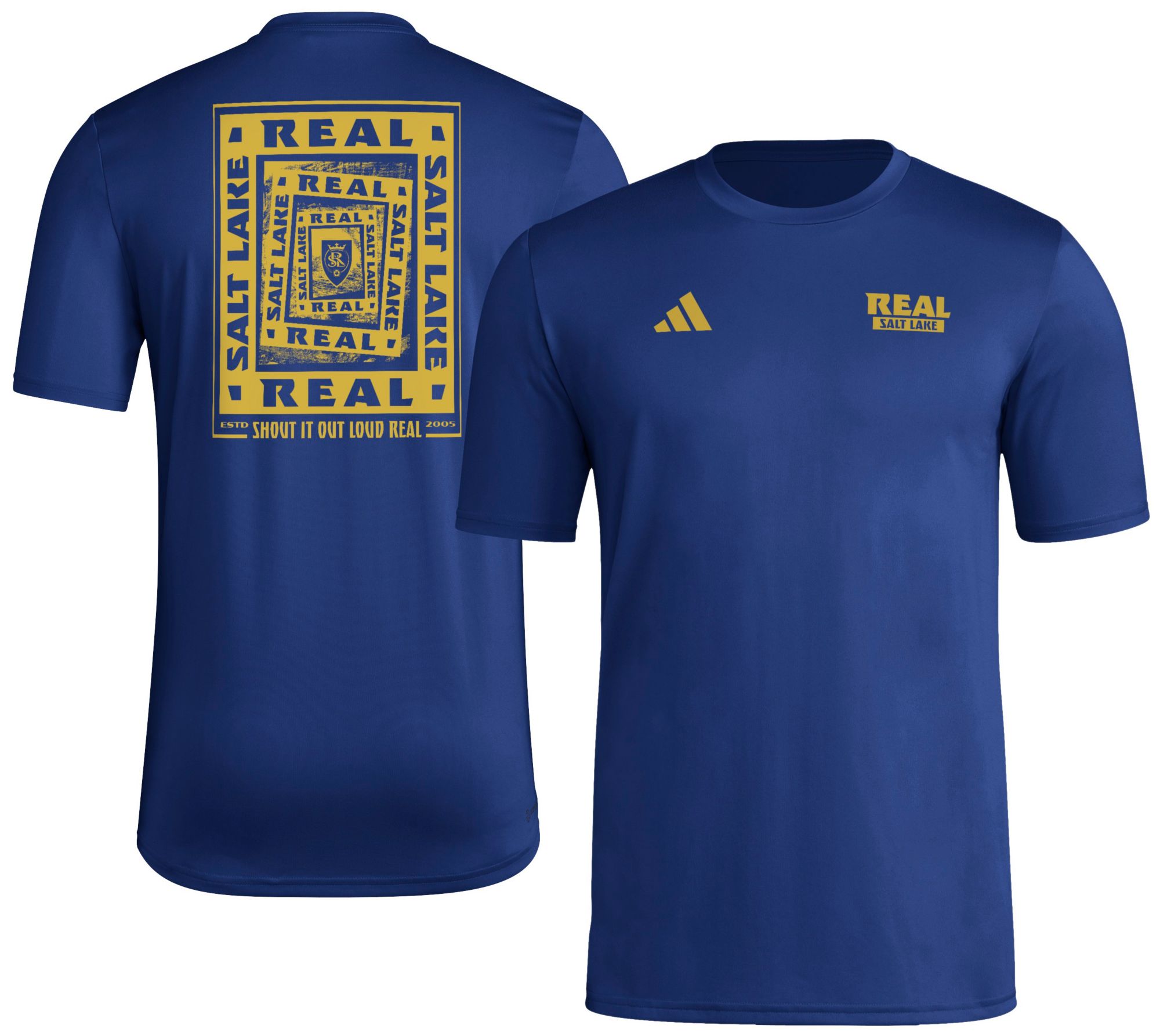 adidas Men's Real Salt Lake 2025 Blue Local Warp T-Shirt