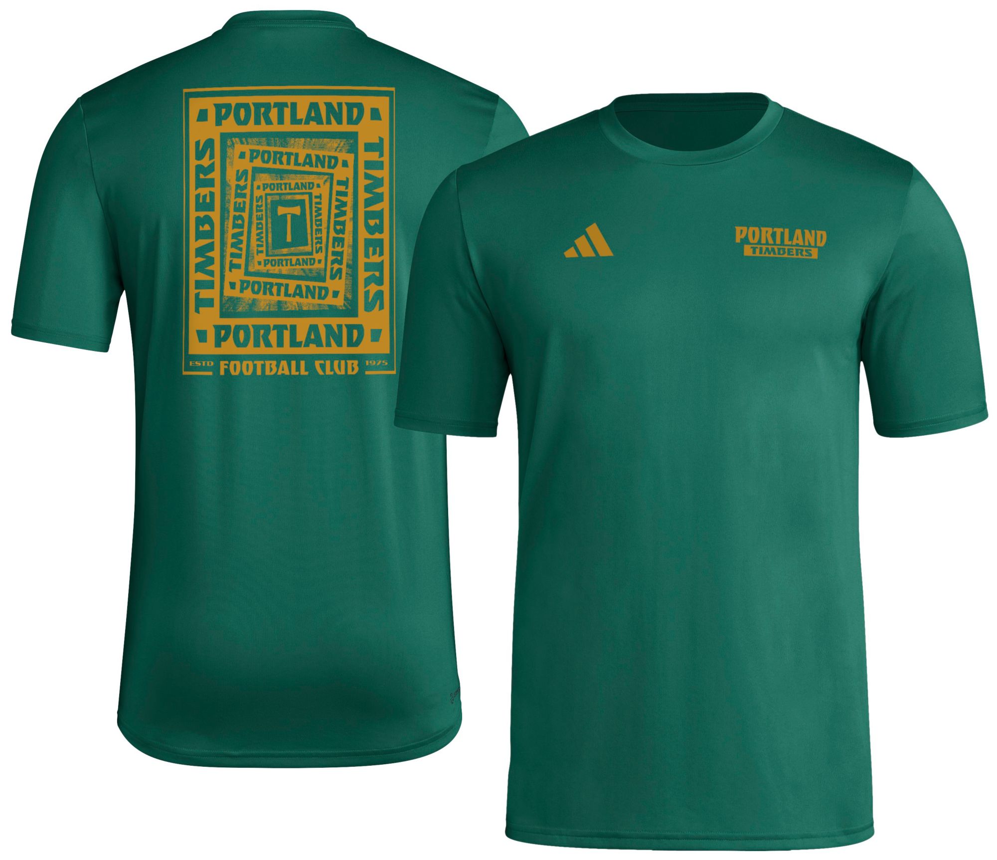 adidas Men's Portland Timbers 2025 Green Local Warp T-Shirt