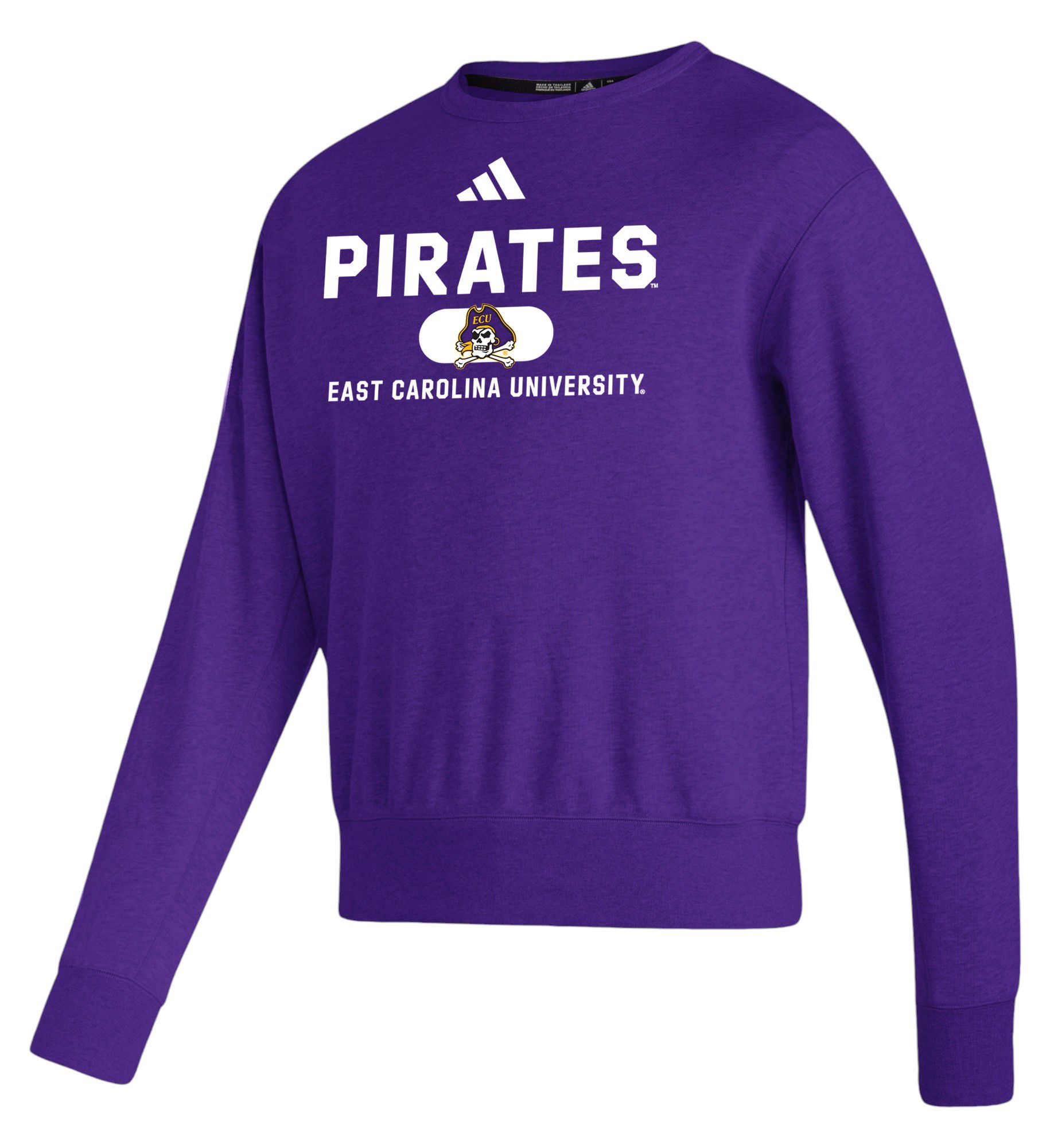 adidas Men's East Carolina Pirates Purple Premium Vintage Crew Sweatshirt