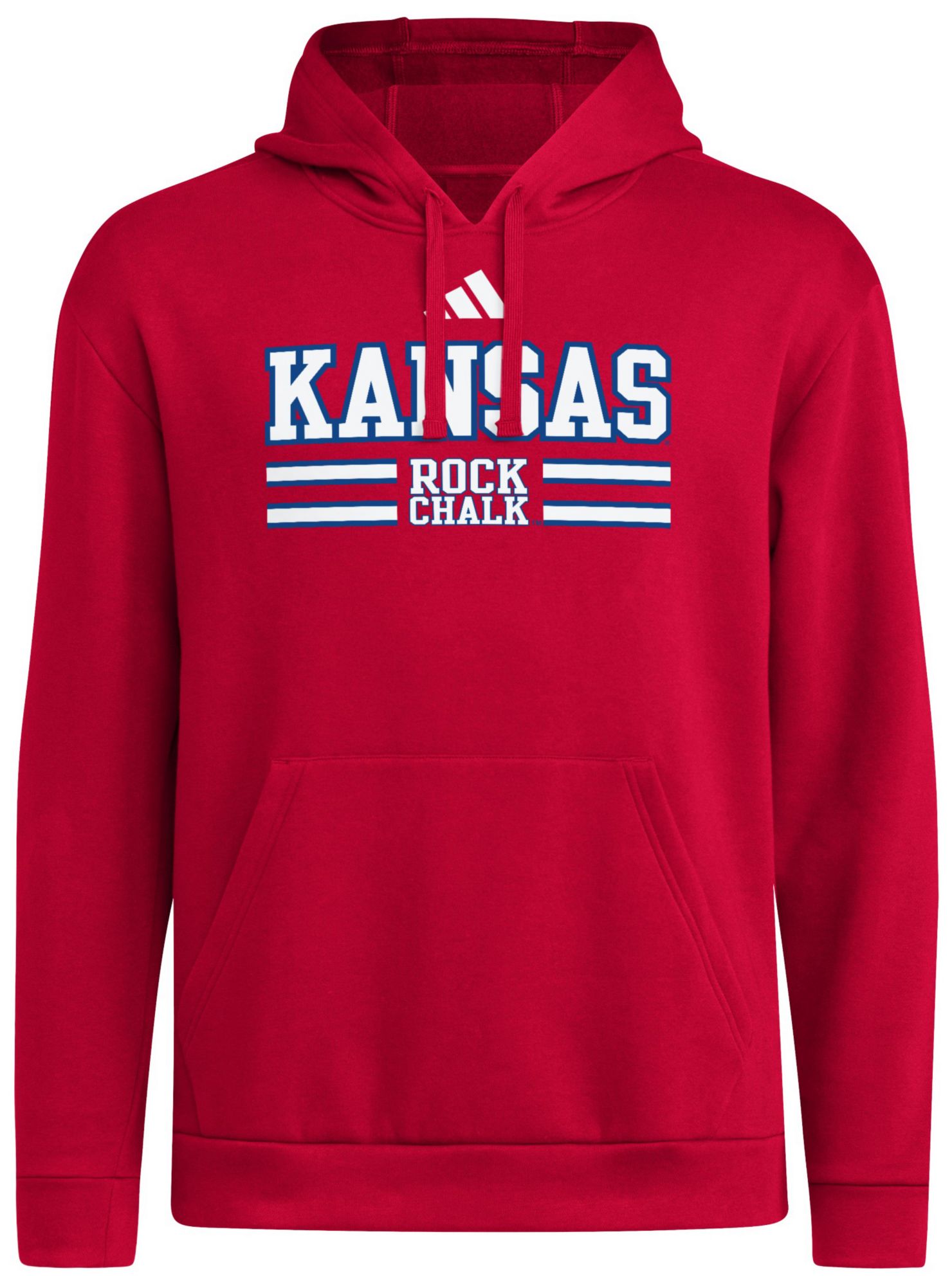 adidas Men's Kansas Jayhawks Medium Red Rock Chalk Pullover Hoodie