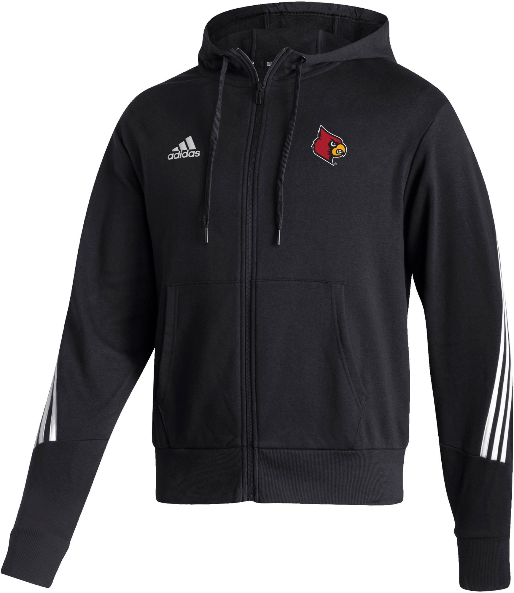 adidas Men's Louisville Cardinals Black Fashion Full Zip Hoodie