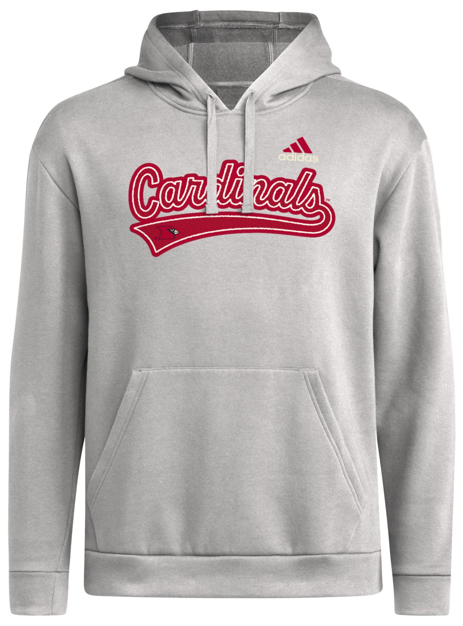 adidas Men's Louisville Cardinals Grey College Prep Pullover Hoodie