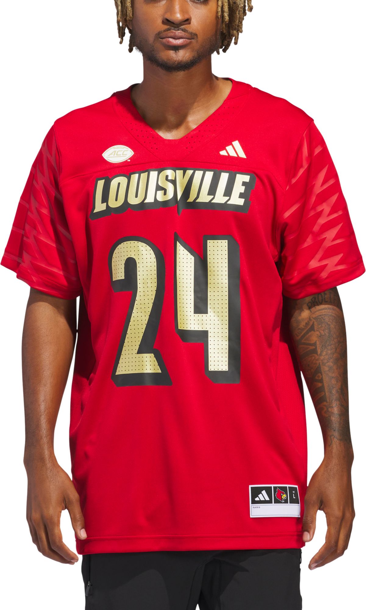 adidas Men's Louisville Cardinals Cardinal Red Premier Replica Strategy Football Jersey