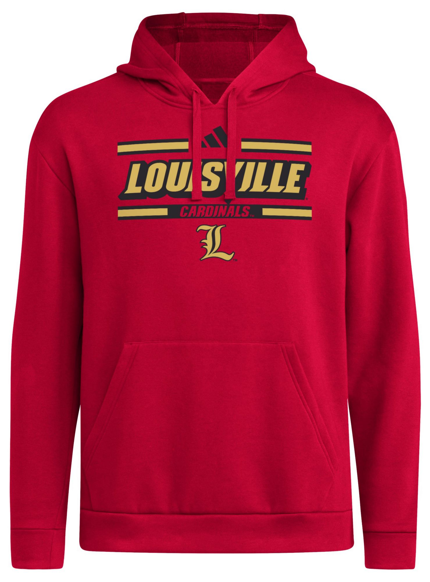 adidas Men's Louisville Cardinals Medium Red Strategy Pullover Hoodie