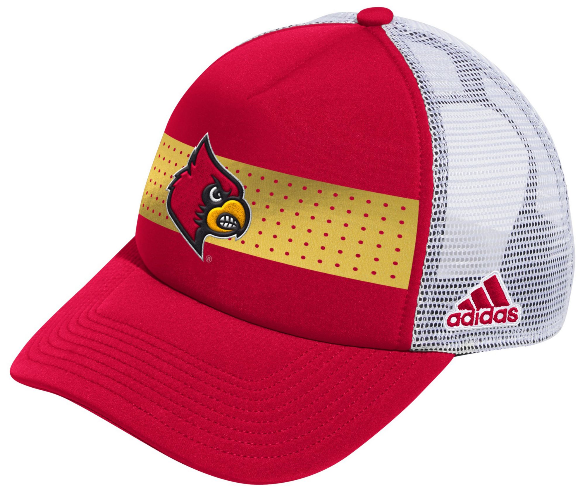 adidas Men's Louisville Cardinals Medium Red Foam Adjustable Trucker Hat