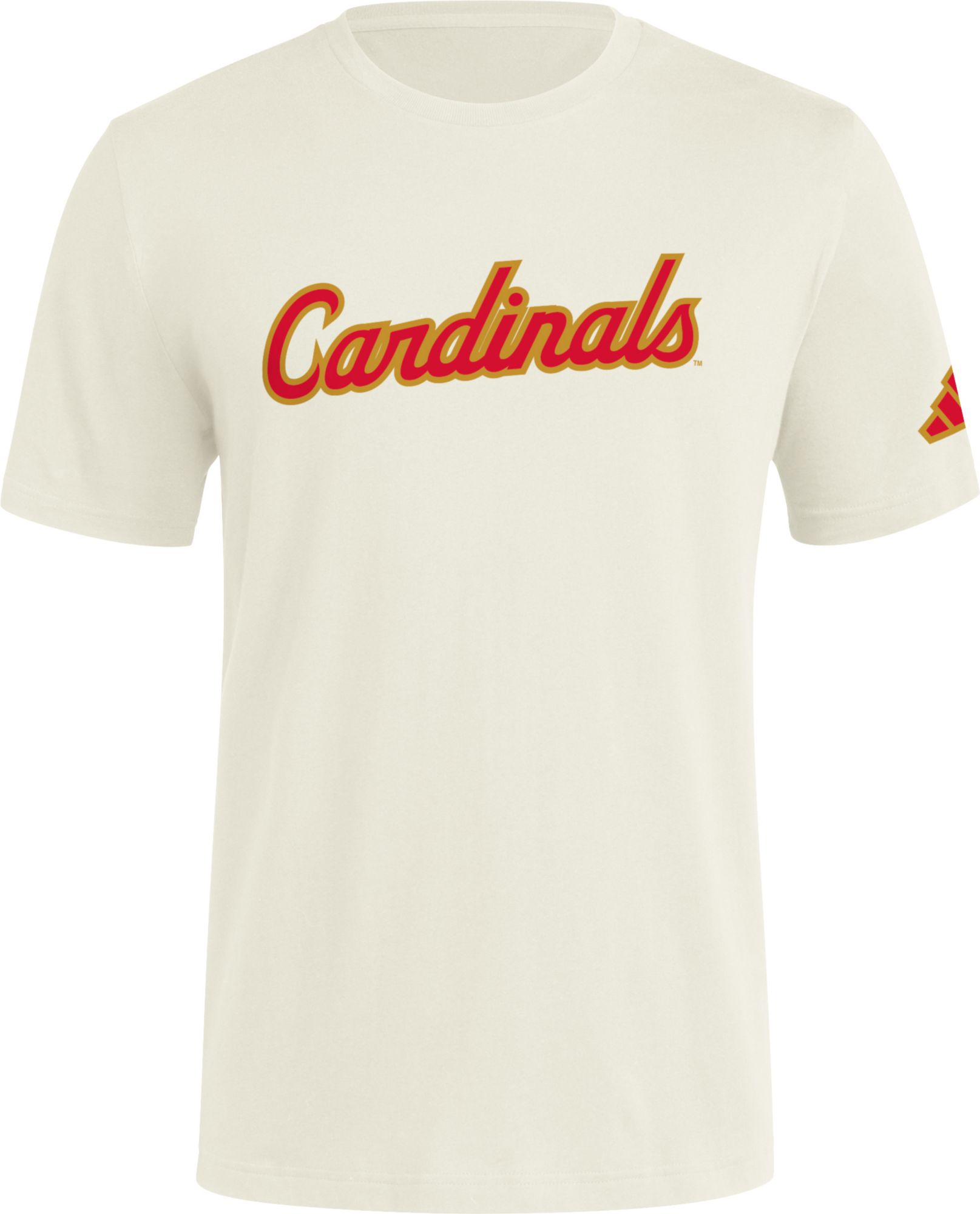 adidas Men's Louisville Cardinals Cream White Wordmark T-Shirt