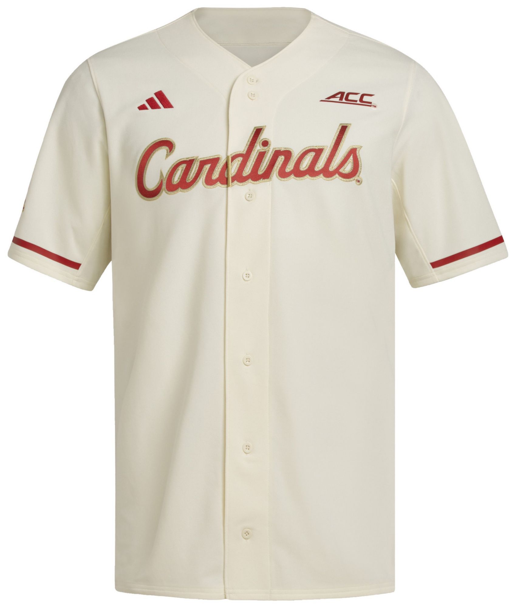 adidas Men's Louisville Cardinals Cream White Gold Standard Baseball Jersey