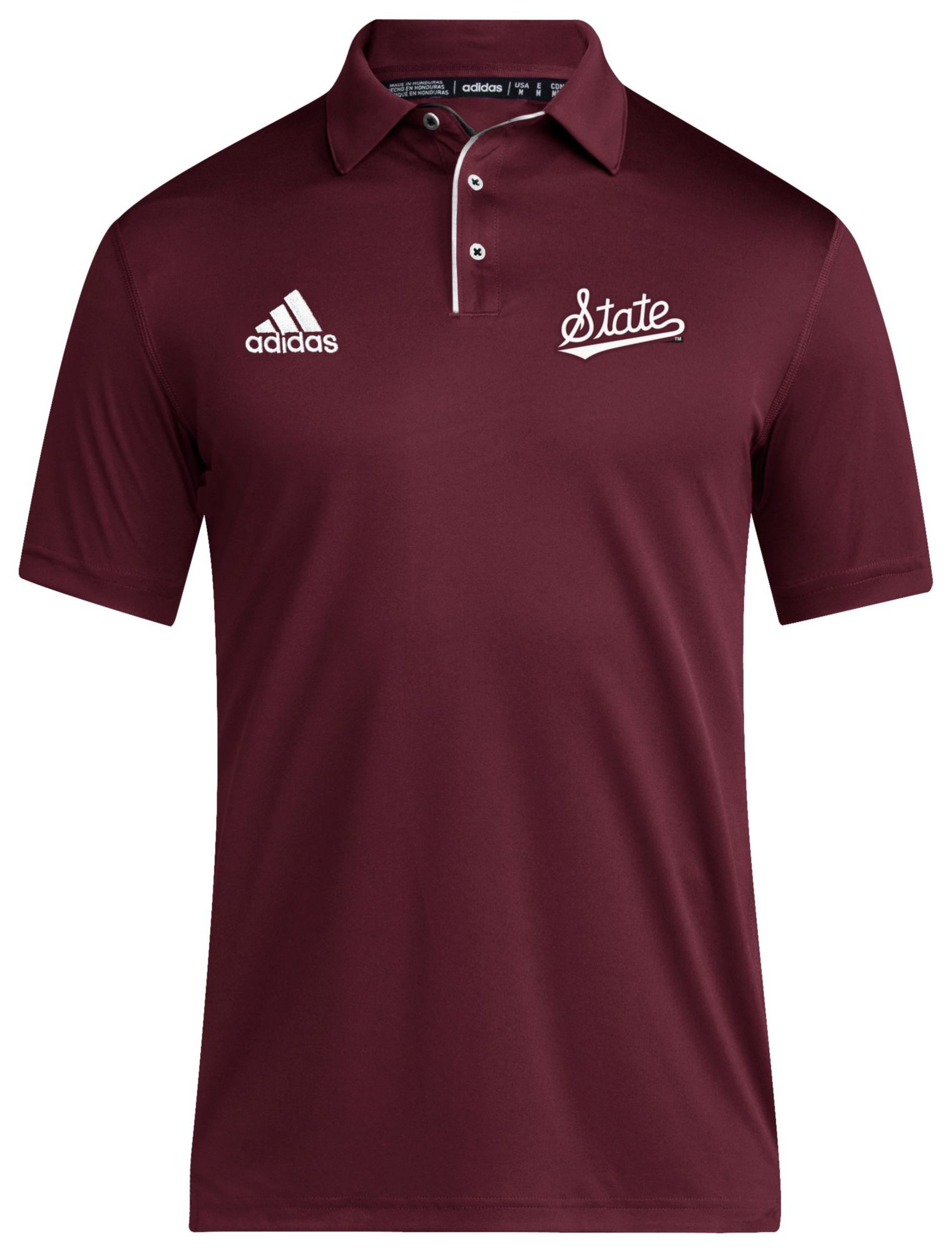 adidas Men's Mississippi State Bulldogs Maroon Coaches Polo